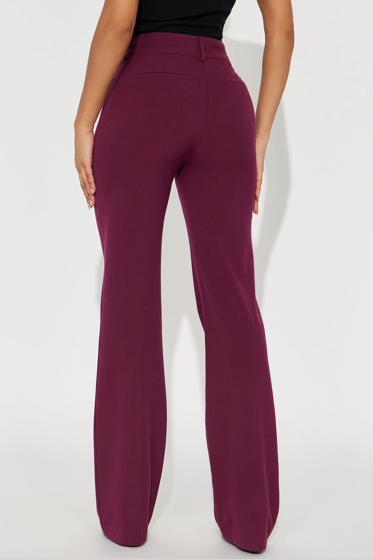 Tasha Dressy High Rise Pants - Burgundy — Bordô