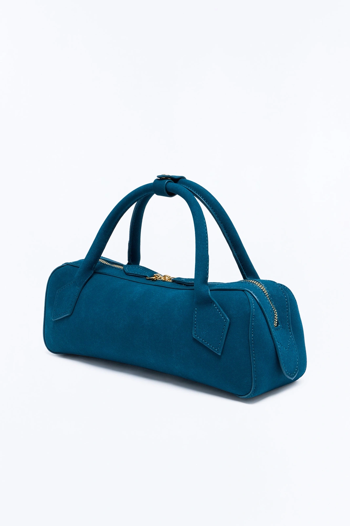 Your Most Wanted Faux Suede Satchel Handbag - Teal — Verde-petróleo