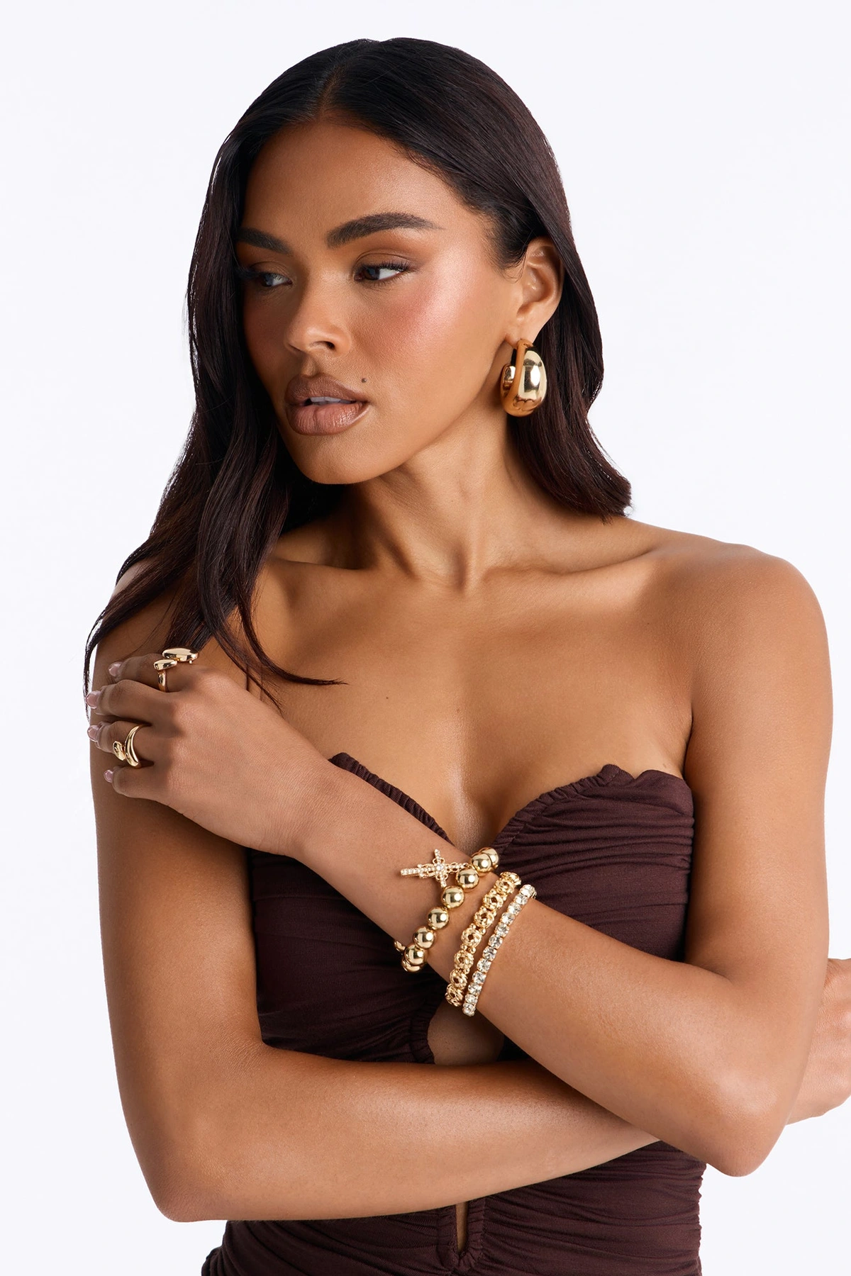 Rise Above 3 Piece Bracelet Set - Gold — Dourado