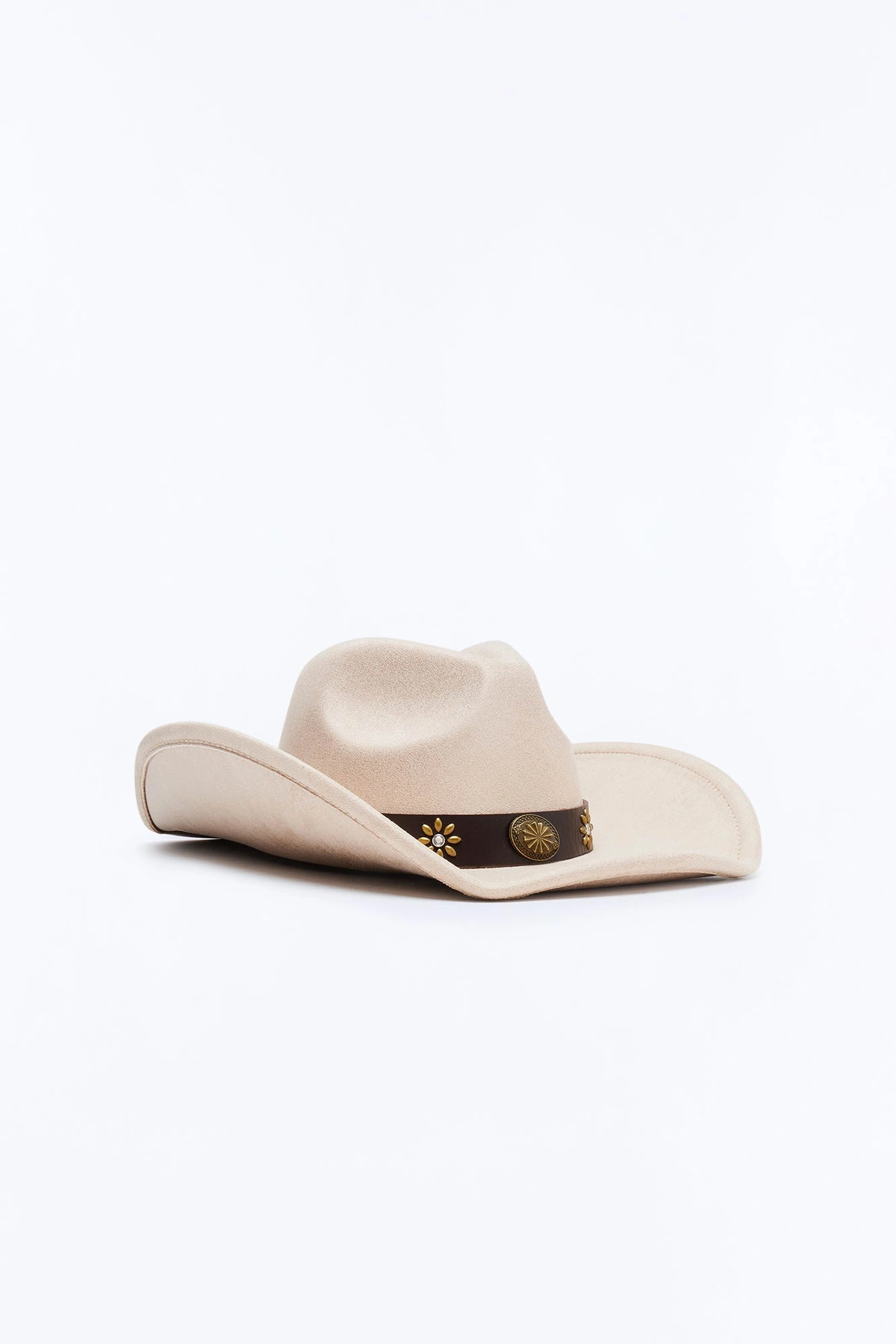 Ride On By Faux Suede Cowboy Hat - Taupe — Bege acinzentado