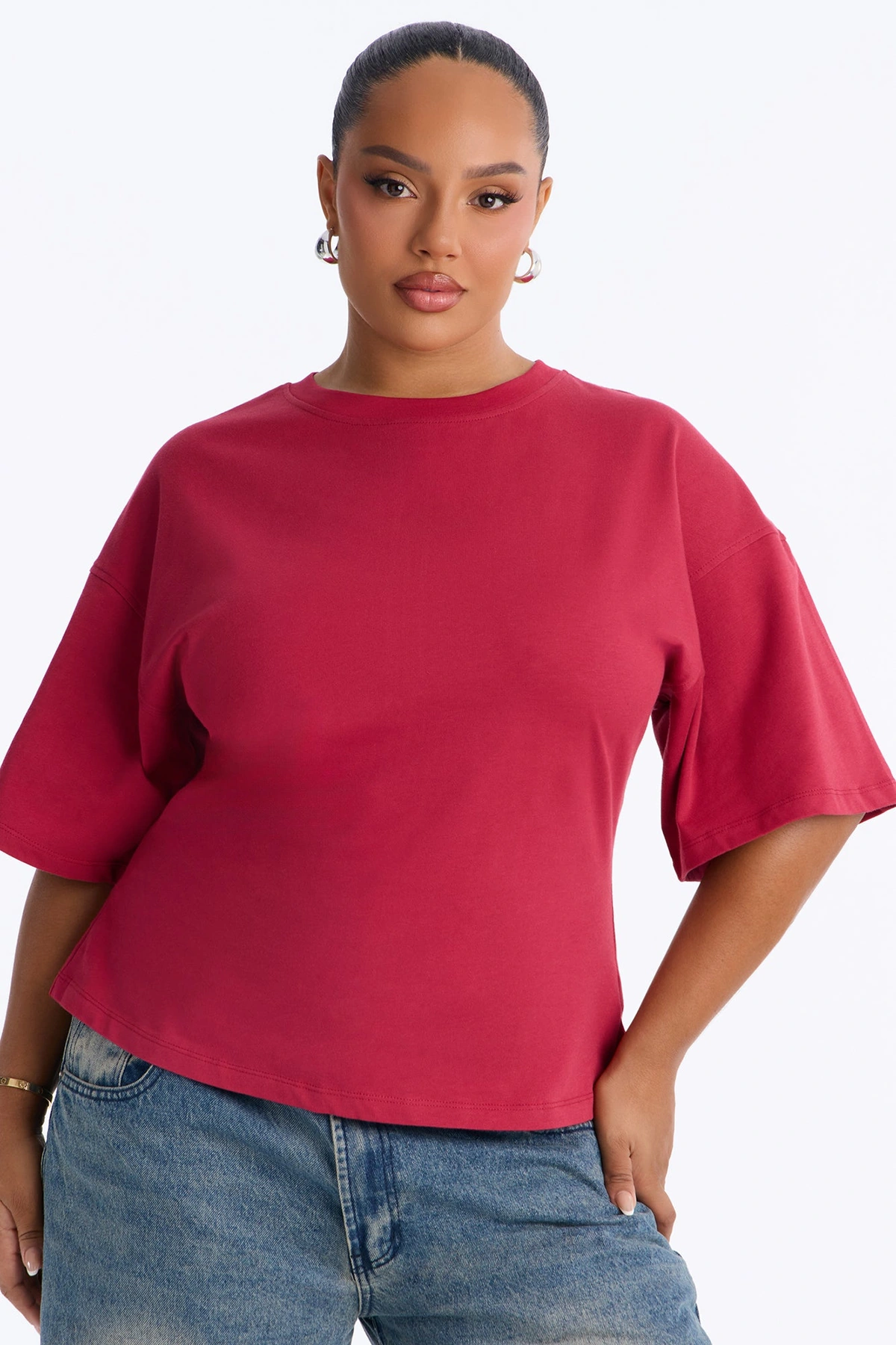 Jayden Fitted T-Shirt - Raspberry — Raspberry