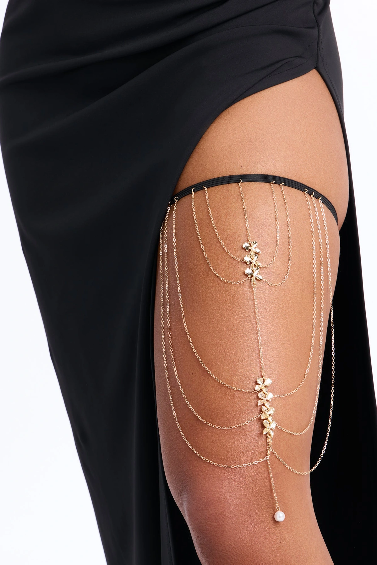 Gardened Girl Thigh Chain - Gold — Dourado