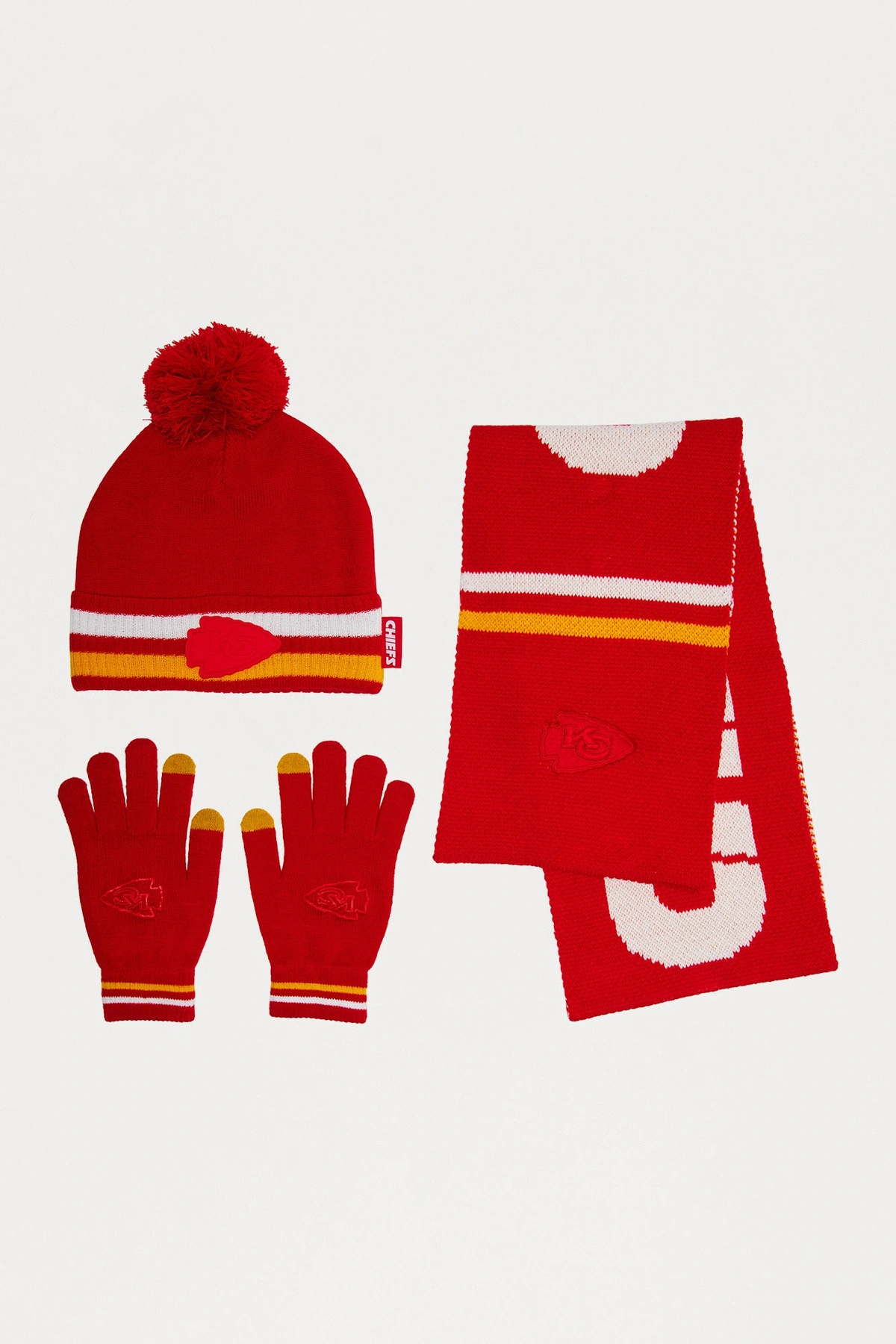 NFL Chiefs Cold Weather 3 Piece Hat Glove And Scarf Set - Red/combo — Vermelho/combinação