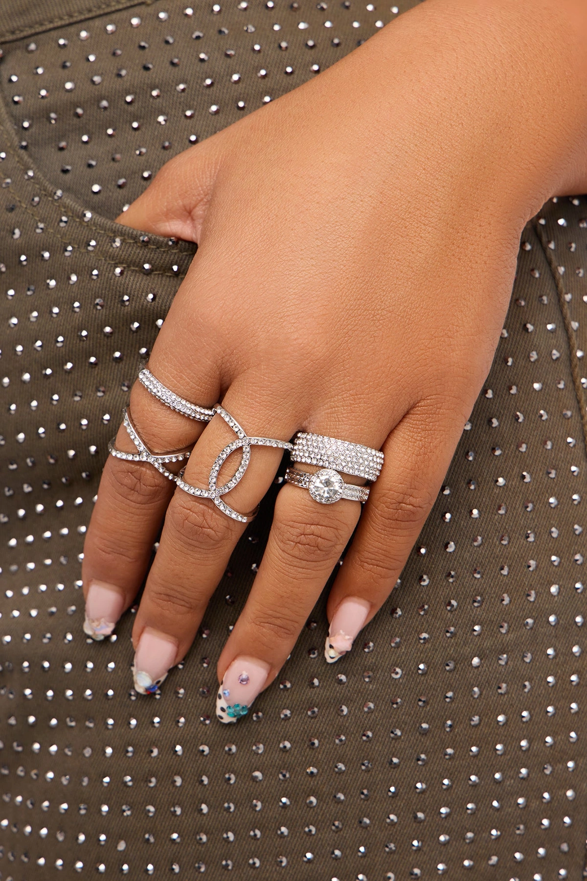 Lux 5 Piece Ring Set - Silver — Prateado