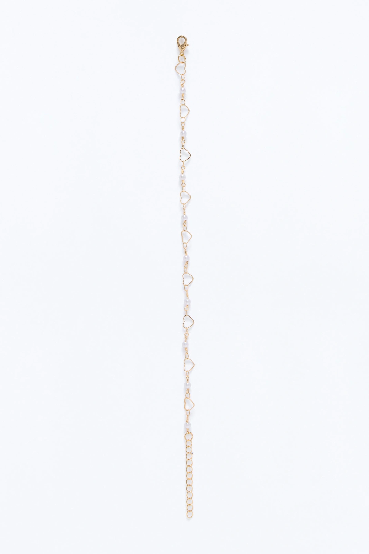 Pearly Hearts Anklet - Gold — Dourado