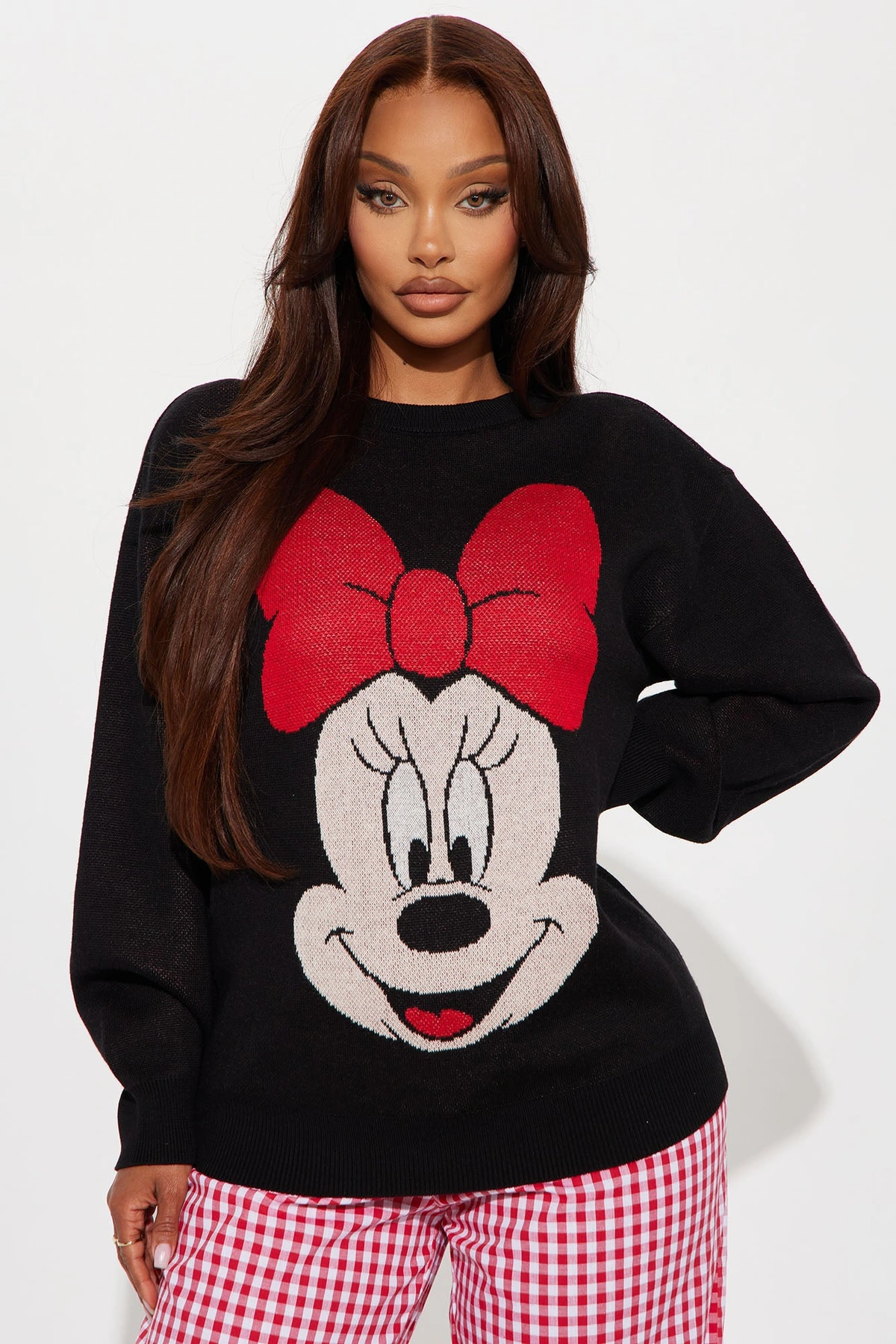 Minnie Mouse Wink Sweater - Black/combo — Preto/combinação