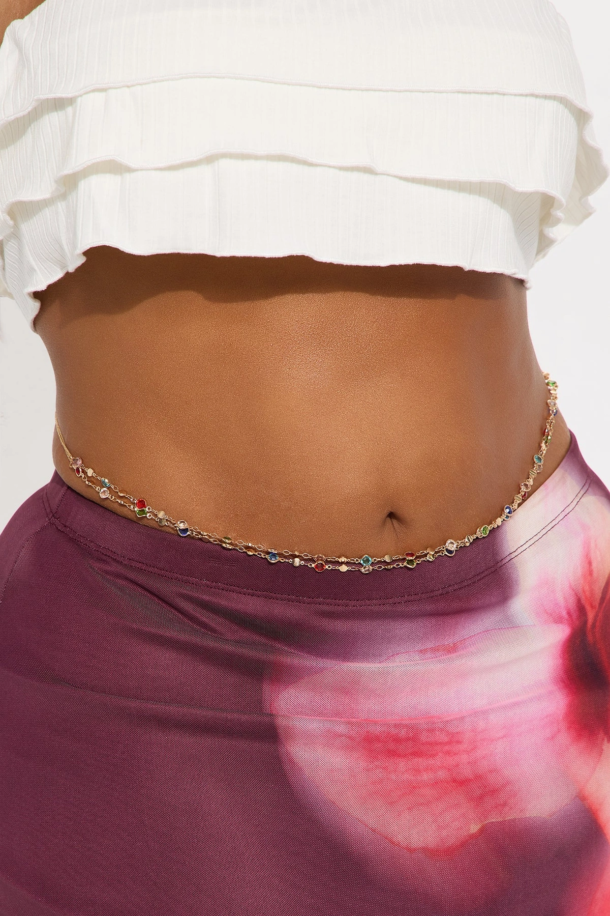 Paraiso Gem Belly Chain - Multi Color — Multicolor