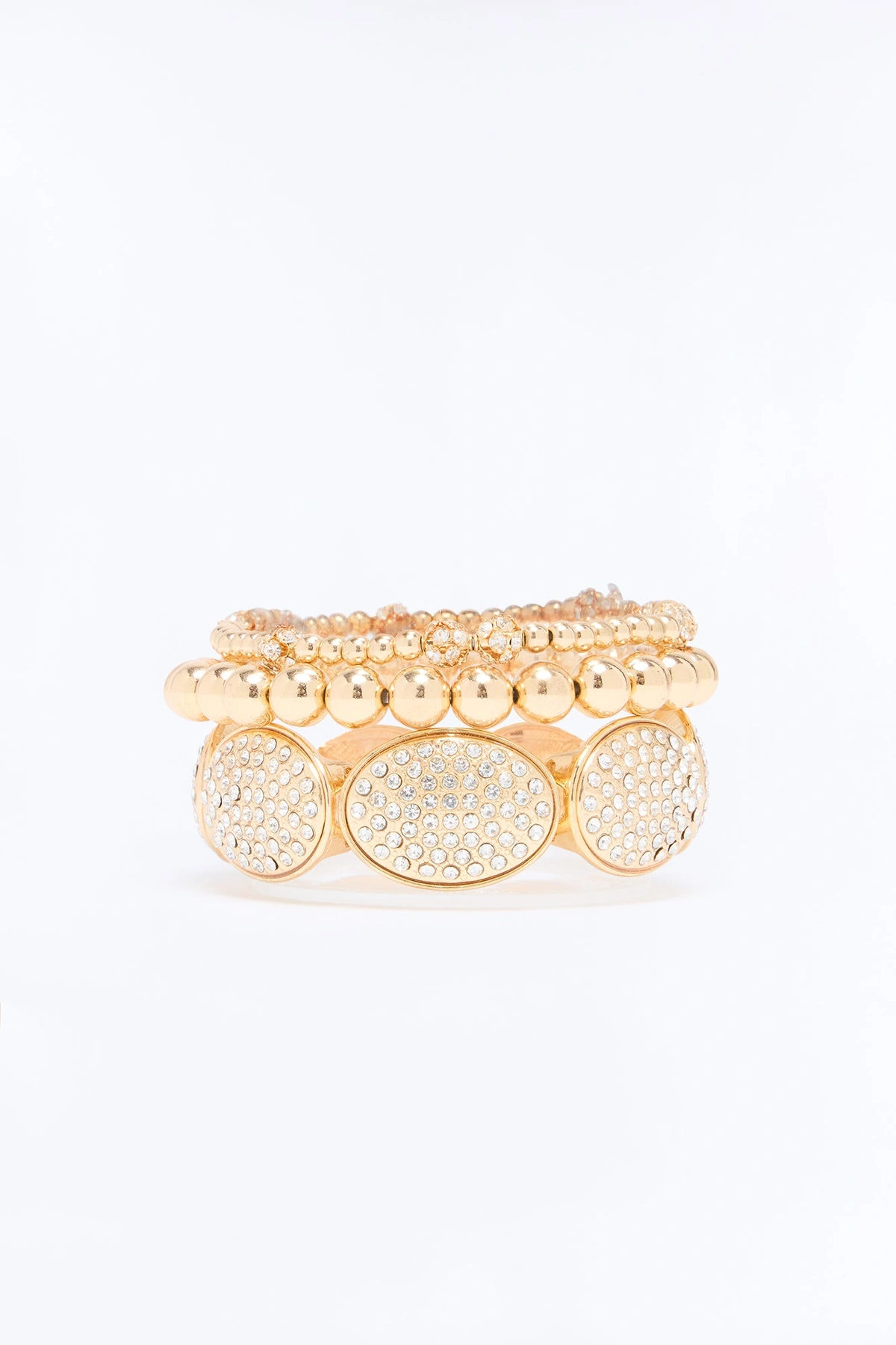 Just A Girl 3 Piece Bracelet Set - Gold — Dourado