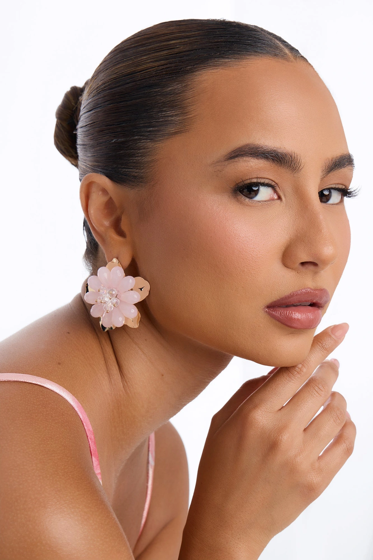 Luminous Seduction Stud Earrings - Gold/Pink — Dourado/Rosa