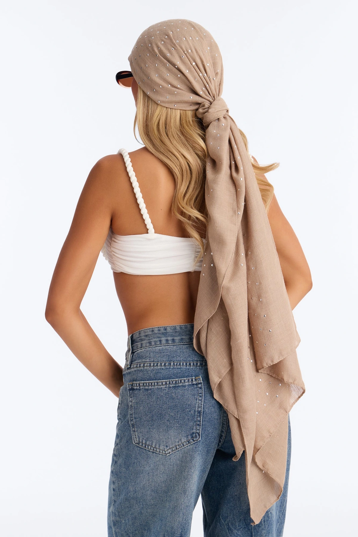 Goddess Veil Scarf - Tan — Castanho-claro