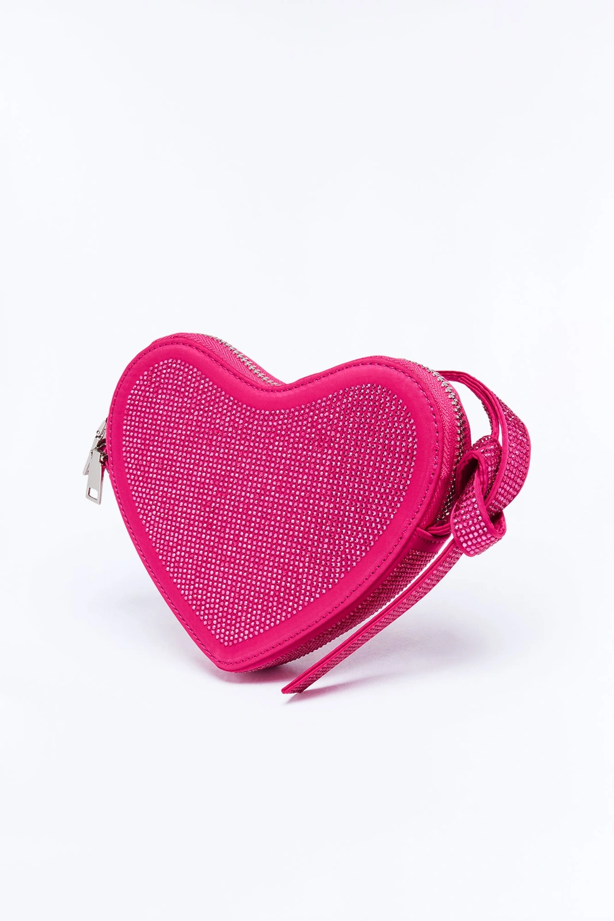 Shine On Sweetheart Rhinestone Shoulder Handbag - Fuchsia — Fúcsia