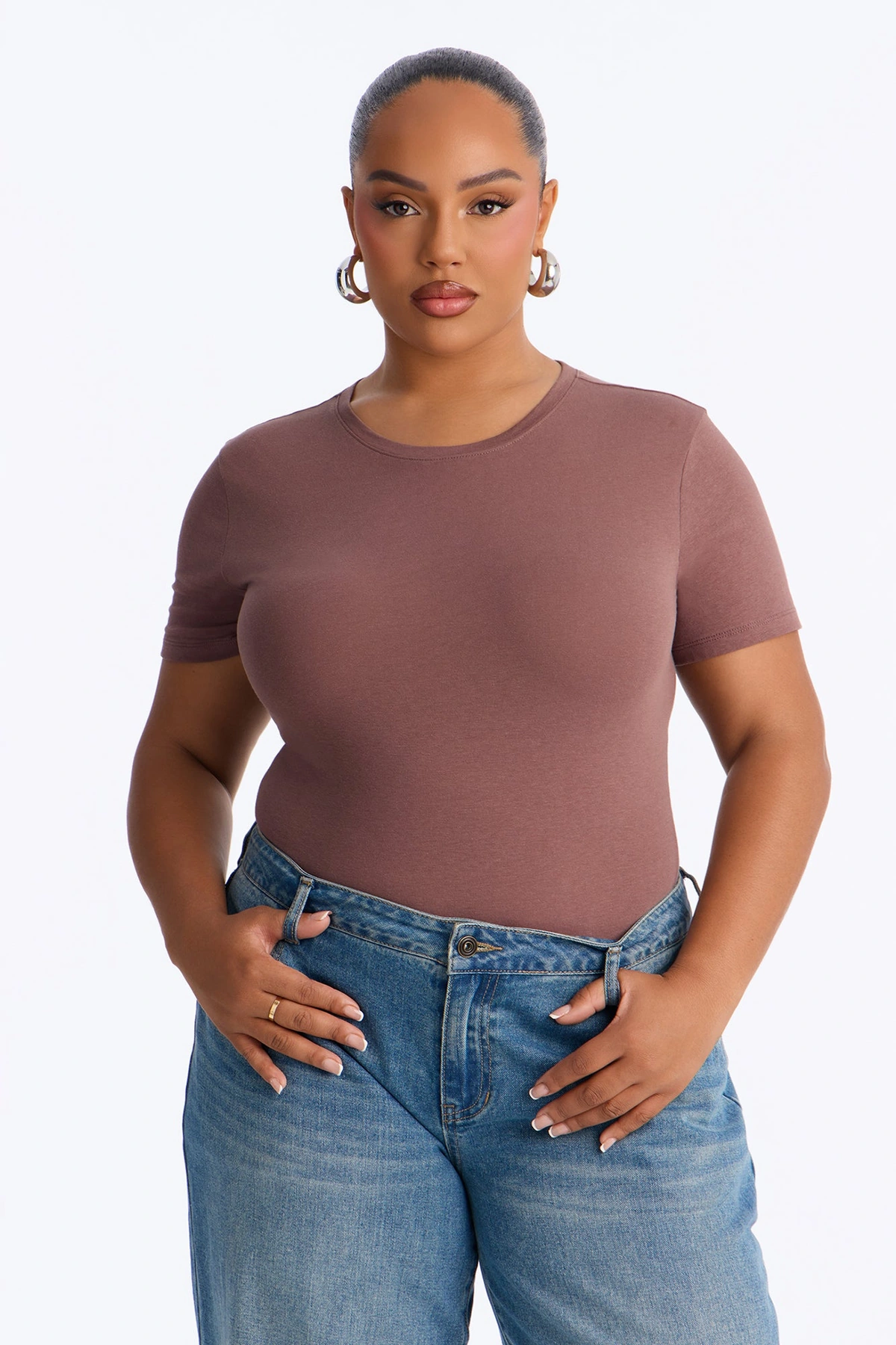 My Everyday Crew Neck Tee - Brown — Castanho