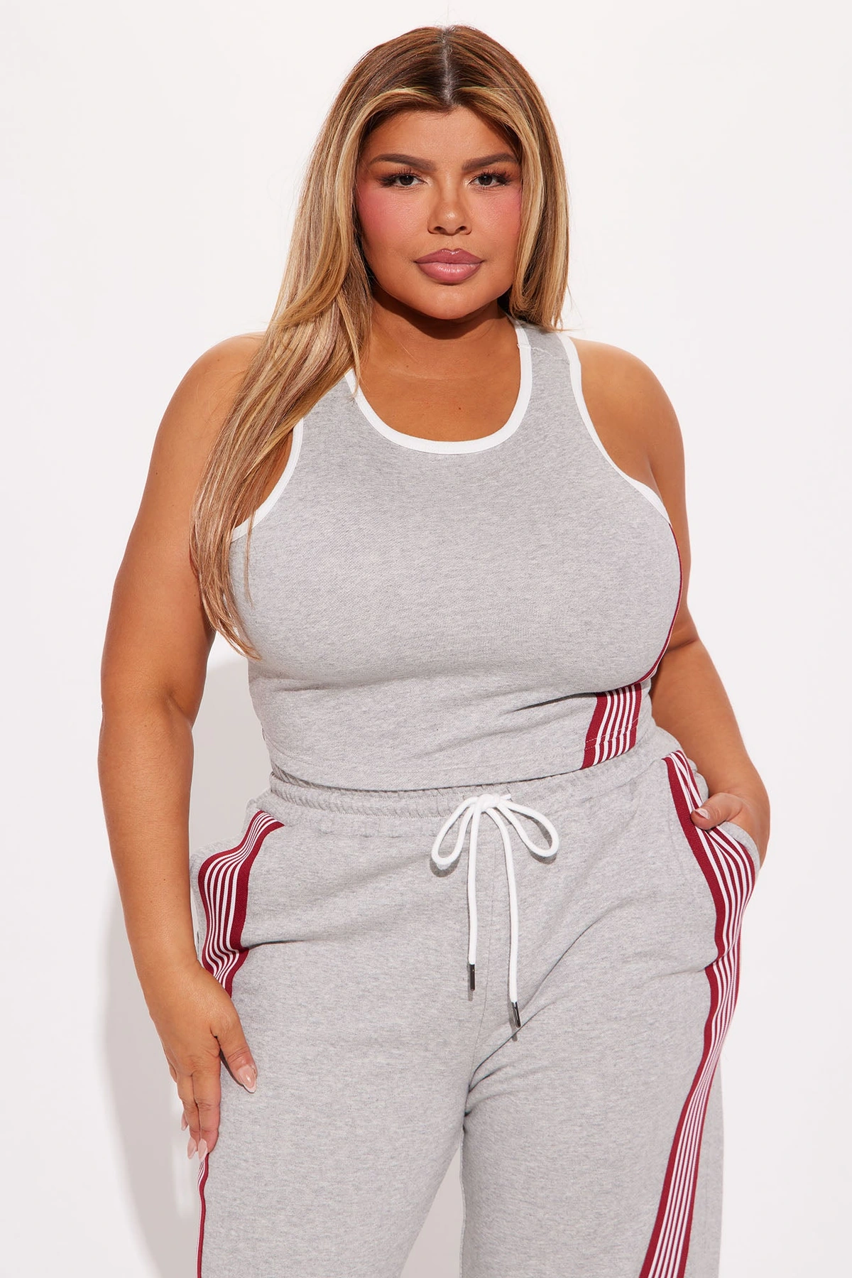 Varsity Babe Pant Set - Heathered Grey — Heathered Cinzento