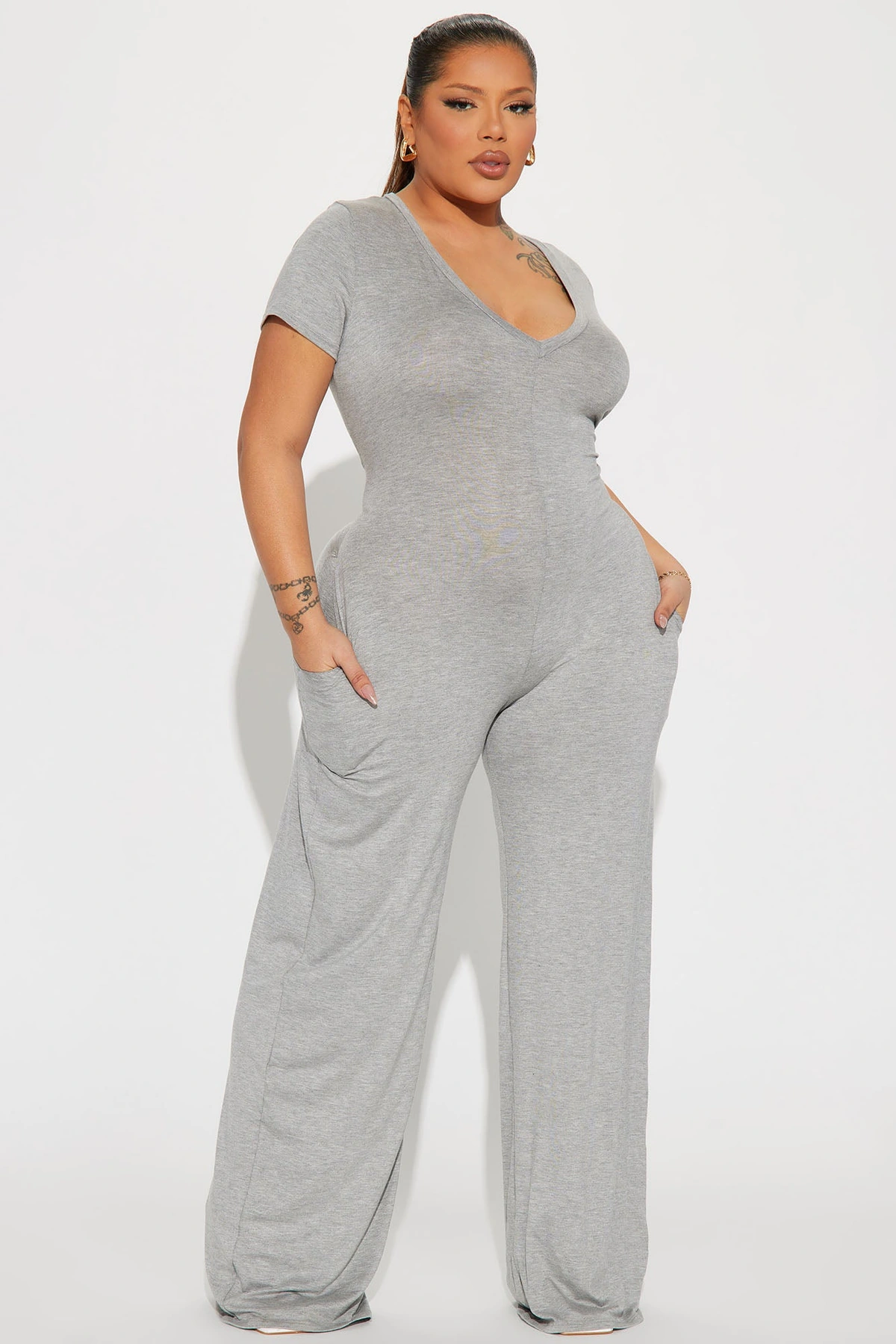 Perfect Weekend Jumpsuit - Heather Grey — Cinzento mesclado