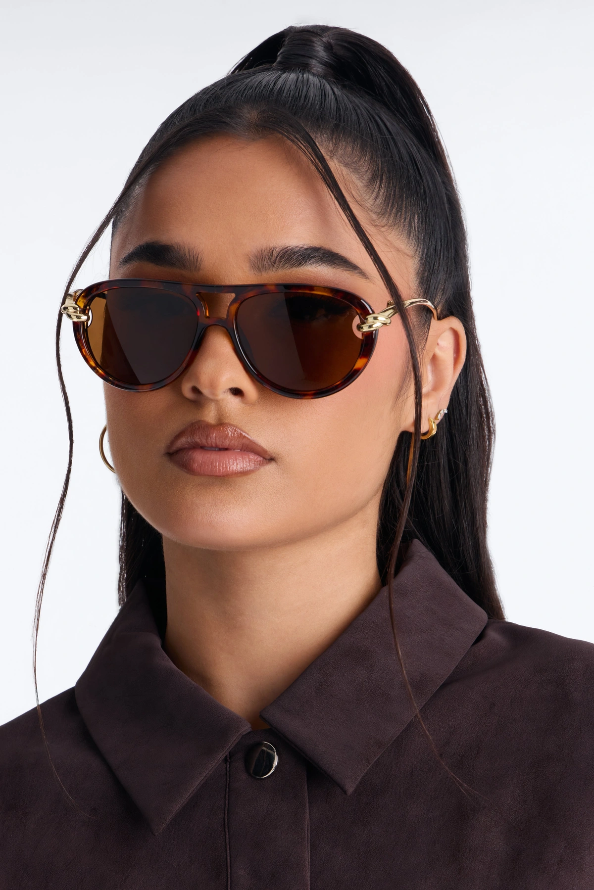 Knoty Girl Aviator Sunglasses - Tortoise — Tortoise