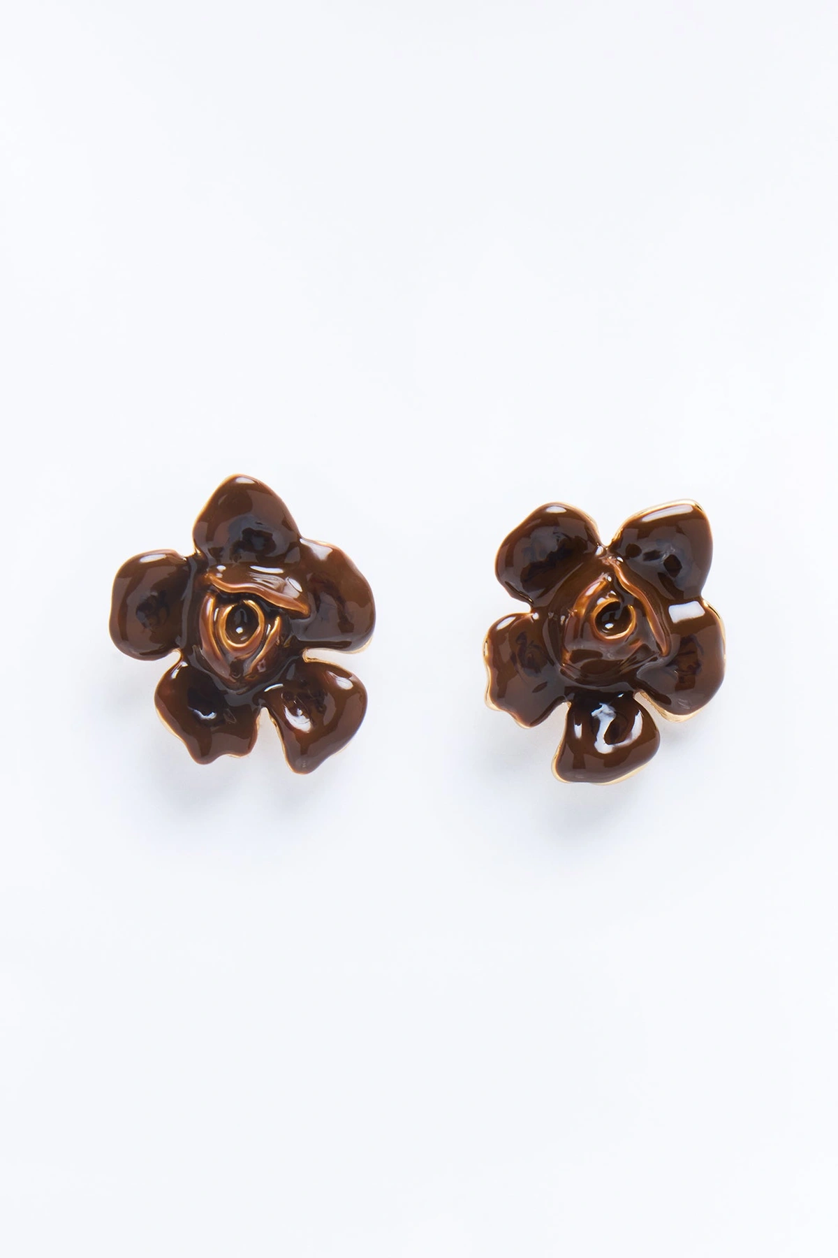 All The Roses Stud Earrings - Brown — Castanho