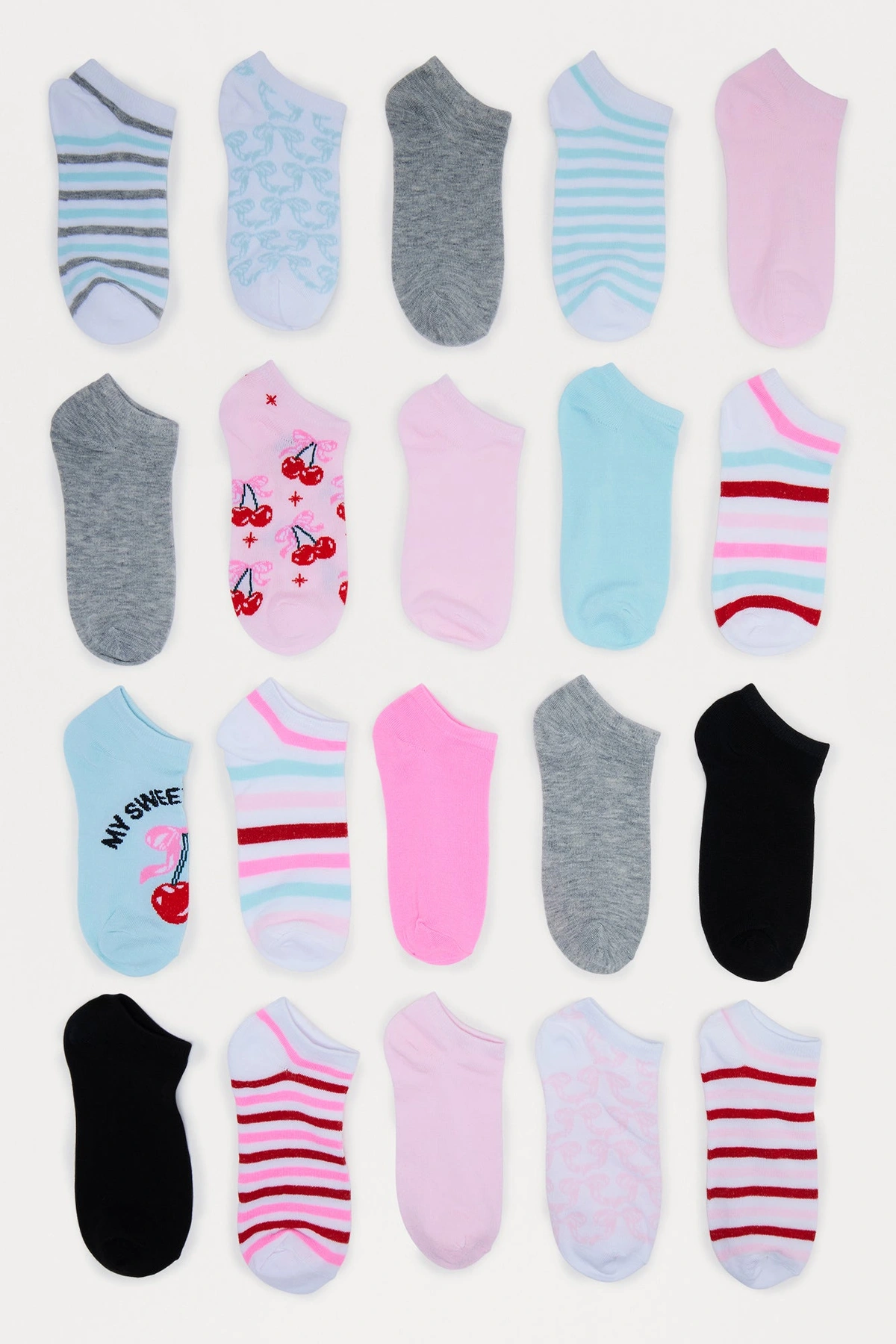 Very Cutesy 20 Pack Socks - Multi Color — Multicolor