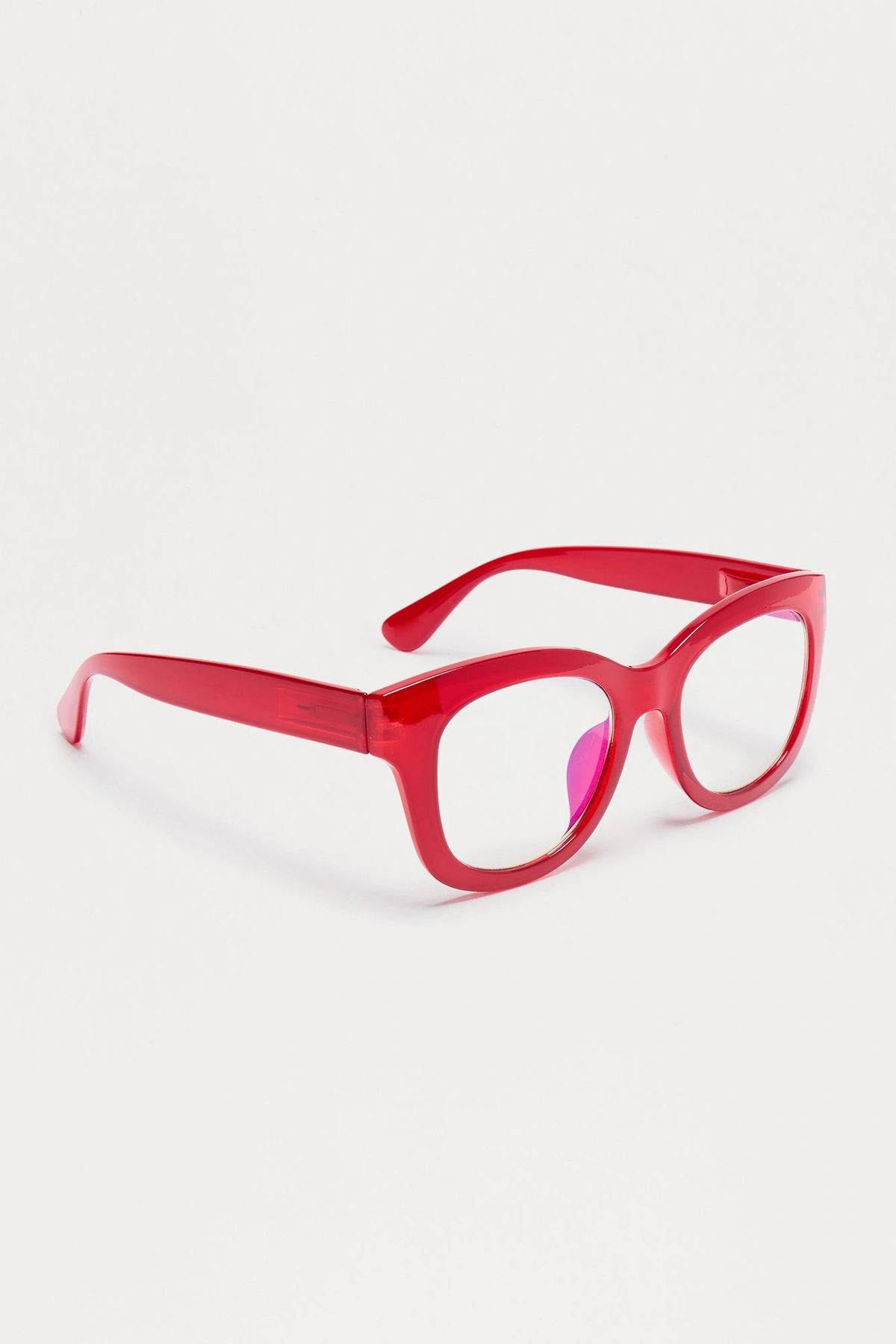Screen Chic Square Blue Light Glasses - Red — Vermelho