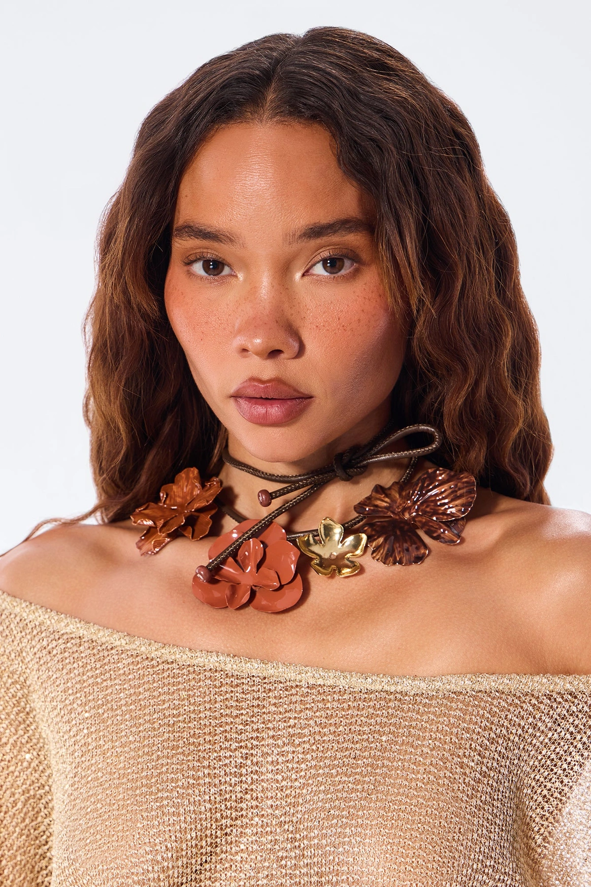 Autumn Blossom Necklace - Orange/combo — Laranja/combinação