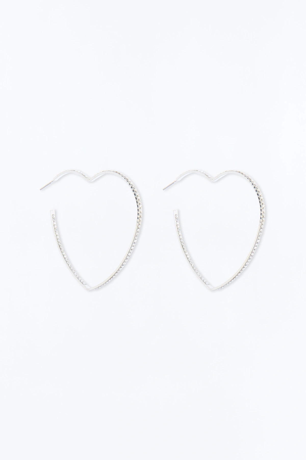 Stole My Heart Hoop Earrings - Silver — Prateado