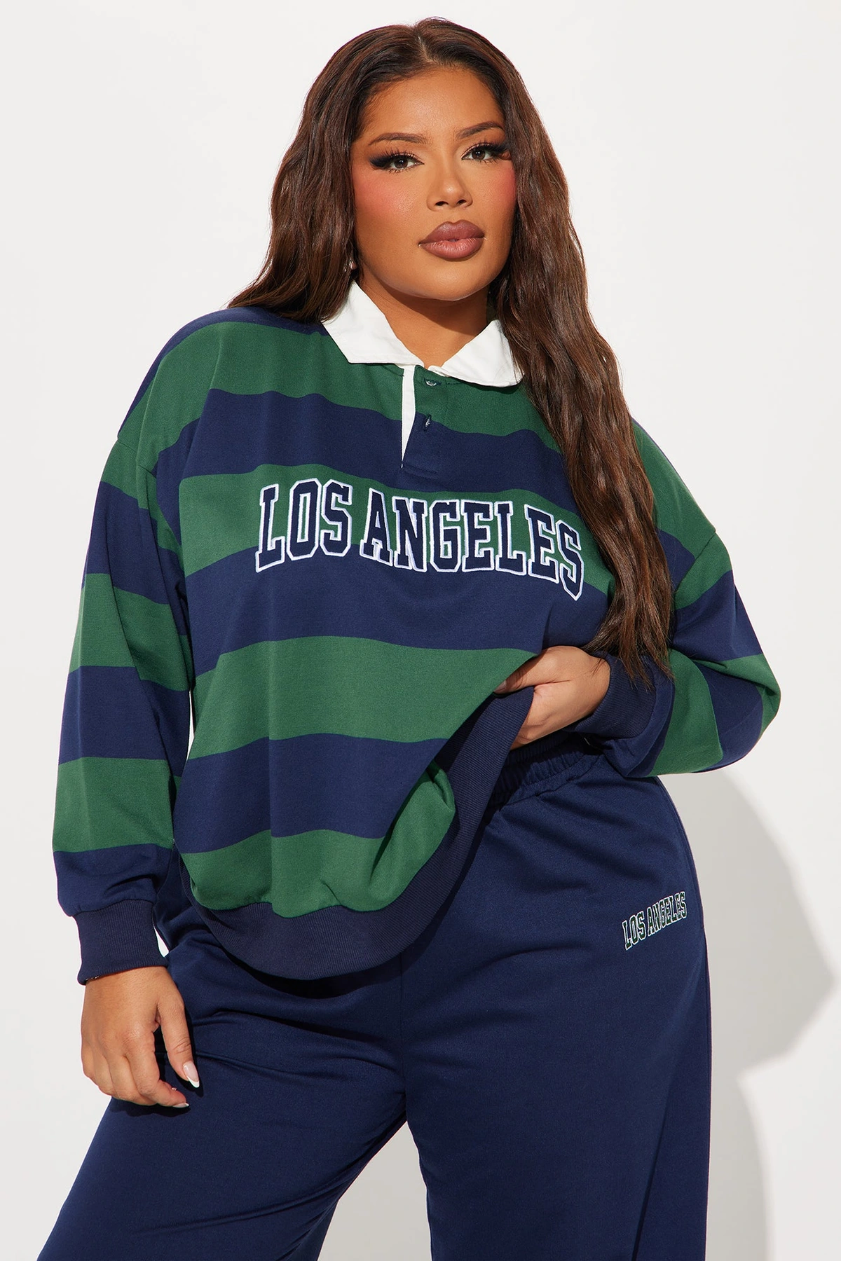 Sporty Day Wide Leg Pant Set - Hunter — Verde-escuro