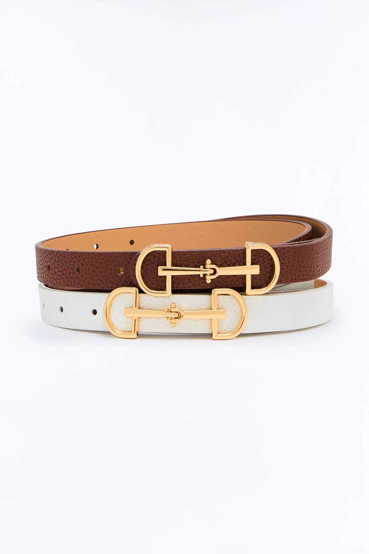 Taking Care Of Business 2 Piece Belt Set - Ivory/combo — Marfim/combinação