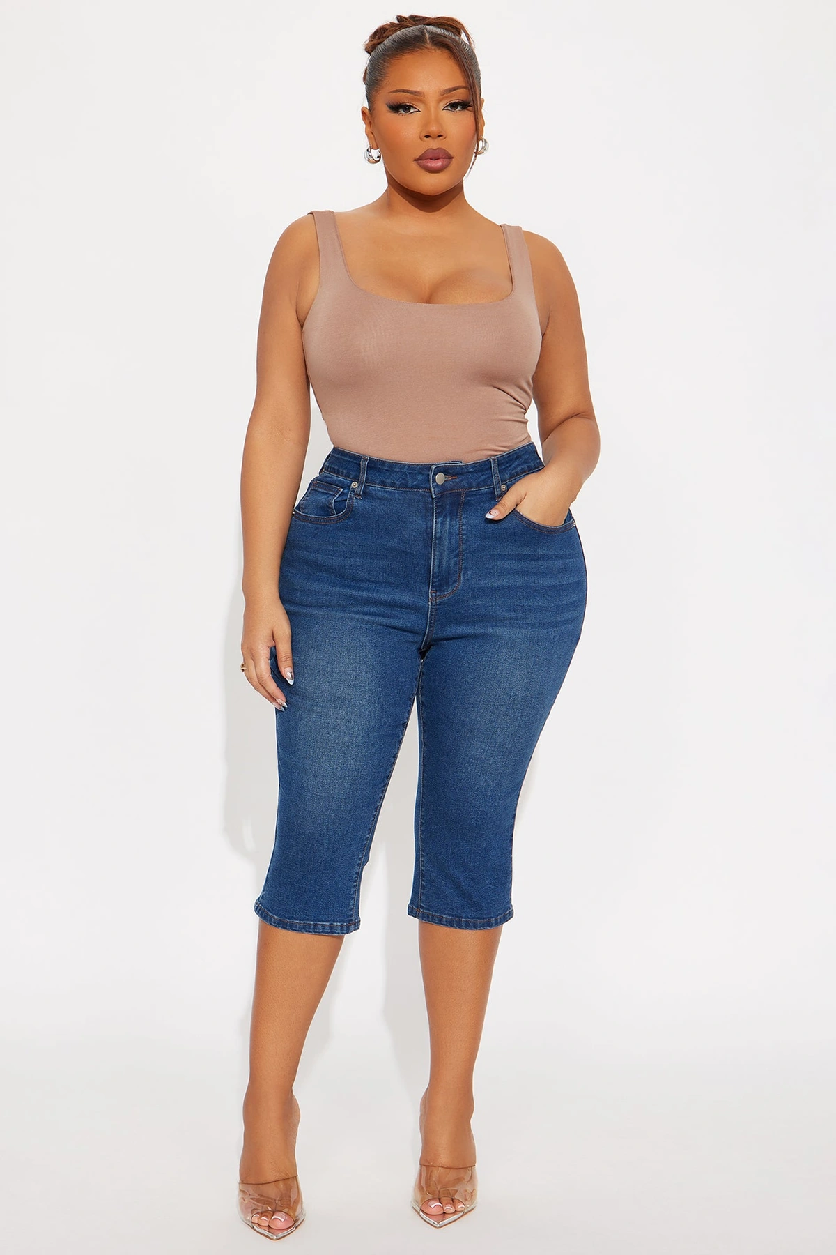 San Diego Skinny Capri Jeans - Dark Wash — Ganga de lavagem escura