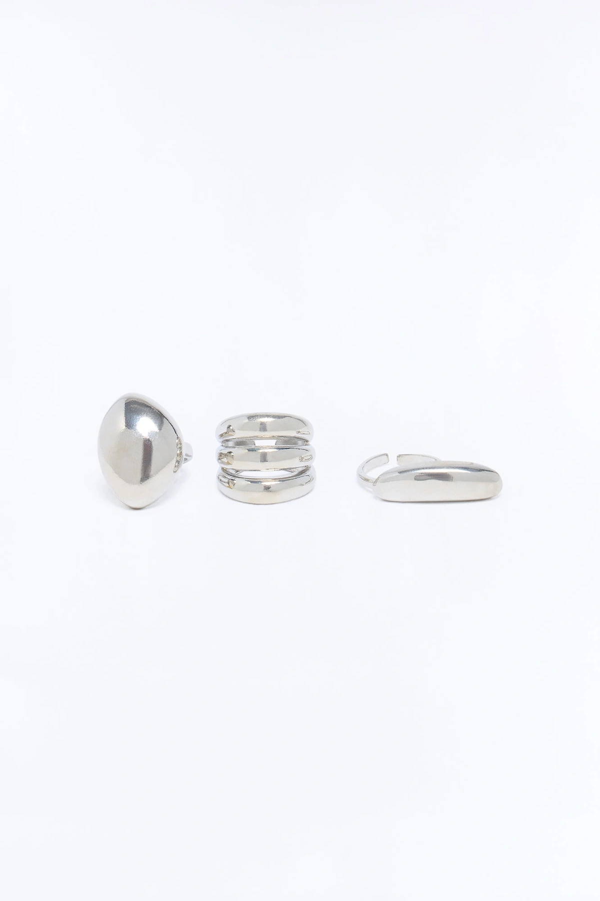 Mia 3 Piece Ring Set - Silver — Prateado
