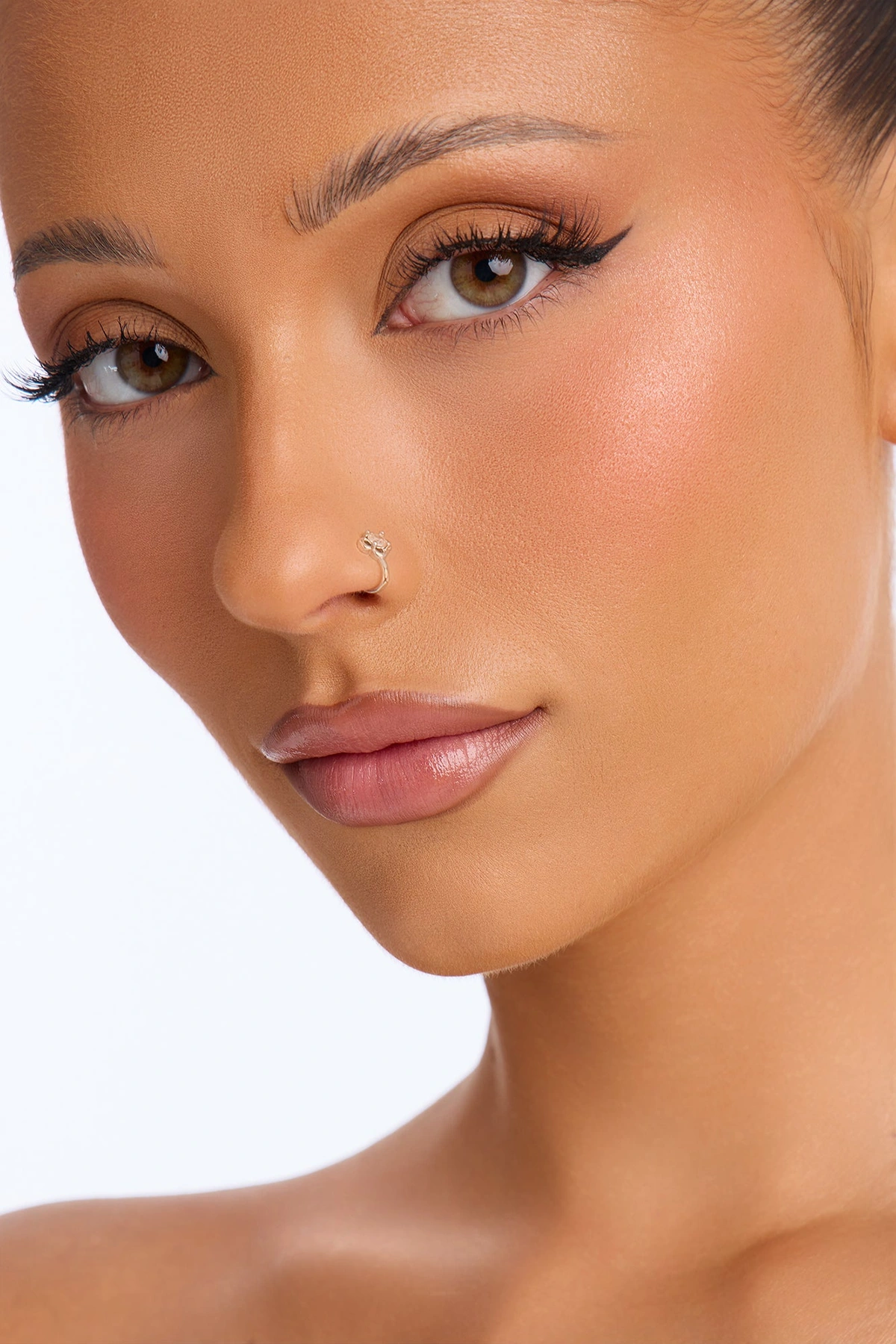 Clover Faux Nose Ring - Silver — Prateado
