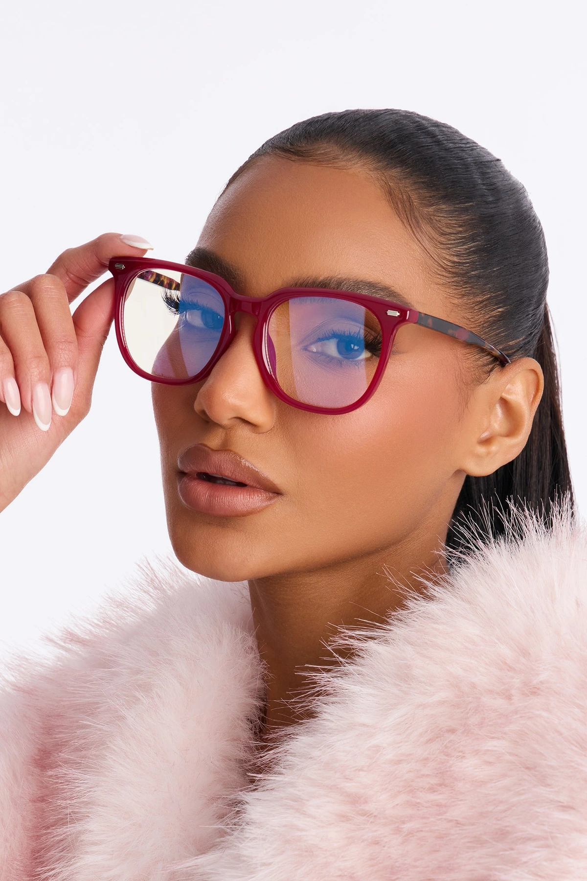 Aced It Square Blue Light Glasses - Red — Vermelho