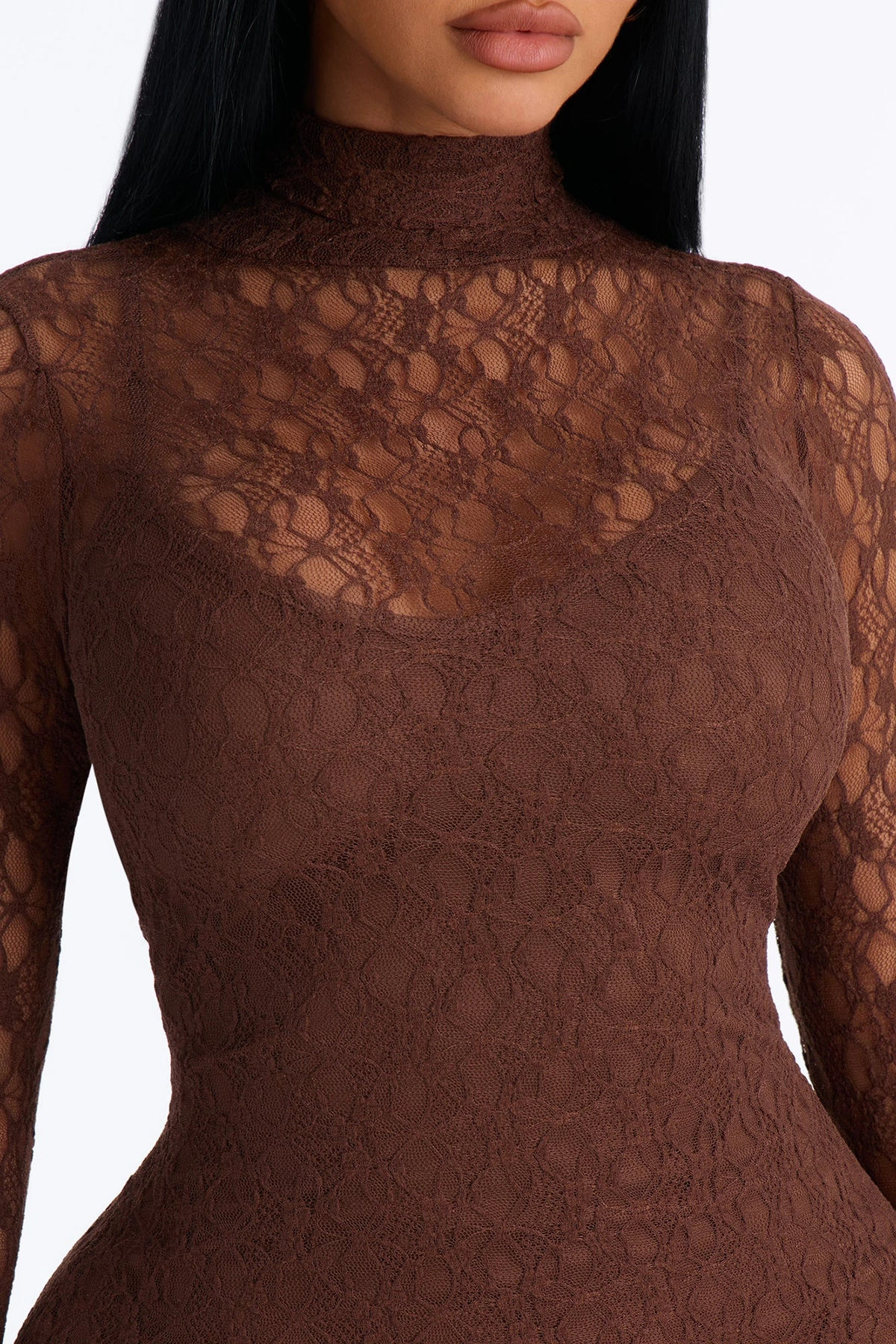 Katie Lace Maxi Dress - Chocolate — Chocolate
