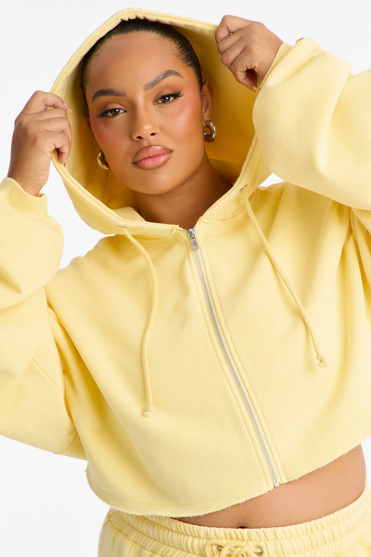 On The Go Fleece Pant Set - Yellow — Amarelo