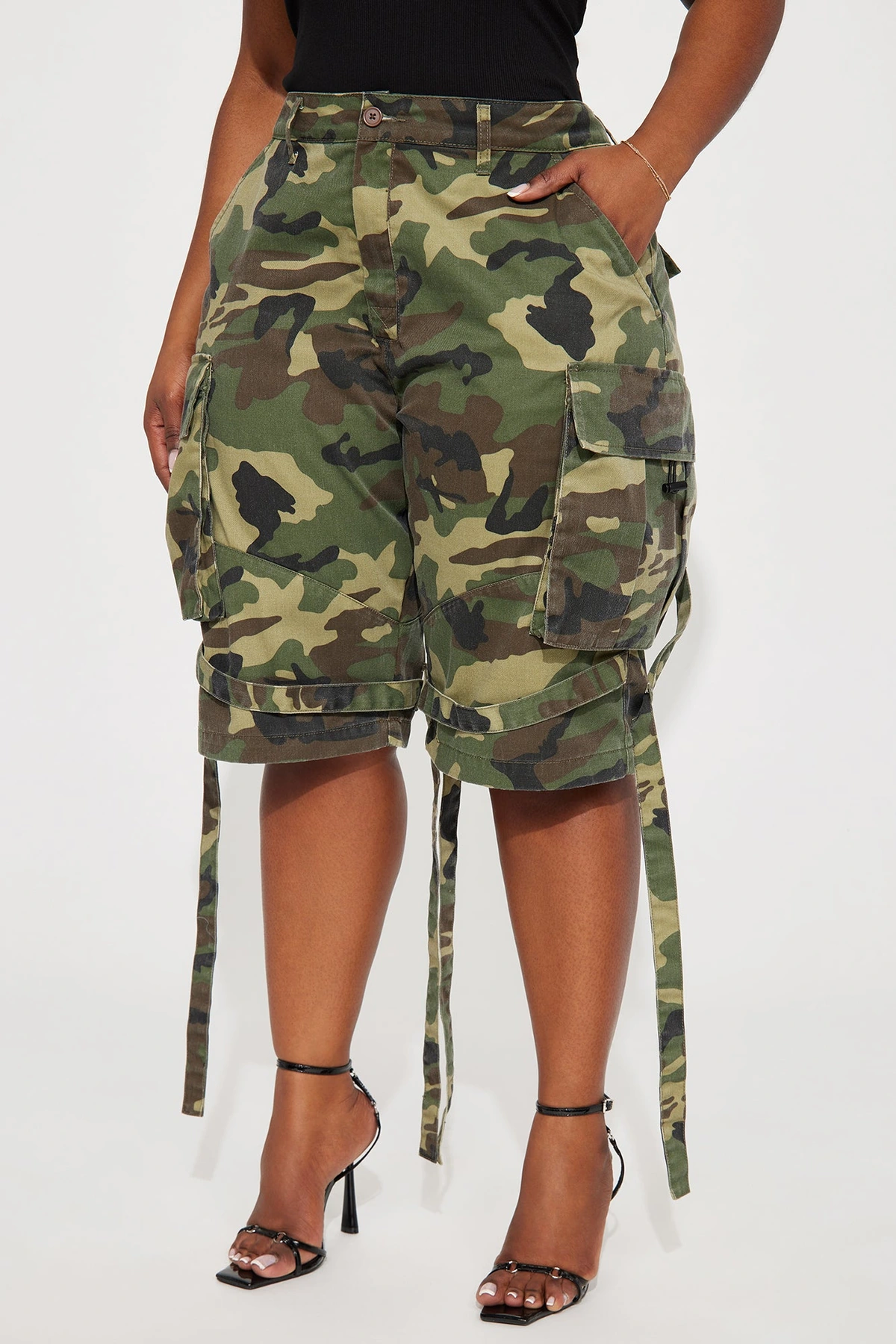 Level You Up Cargo Bermuda Short - Olive/combo — Verde-azeitona/combinação