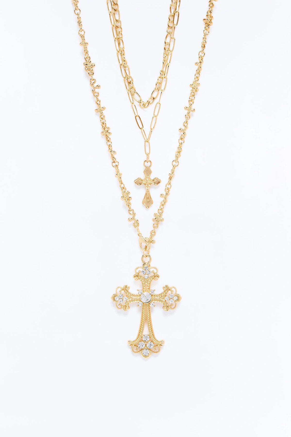 Show Them Mercy Layered Necklace - Gold — Dourado