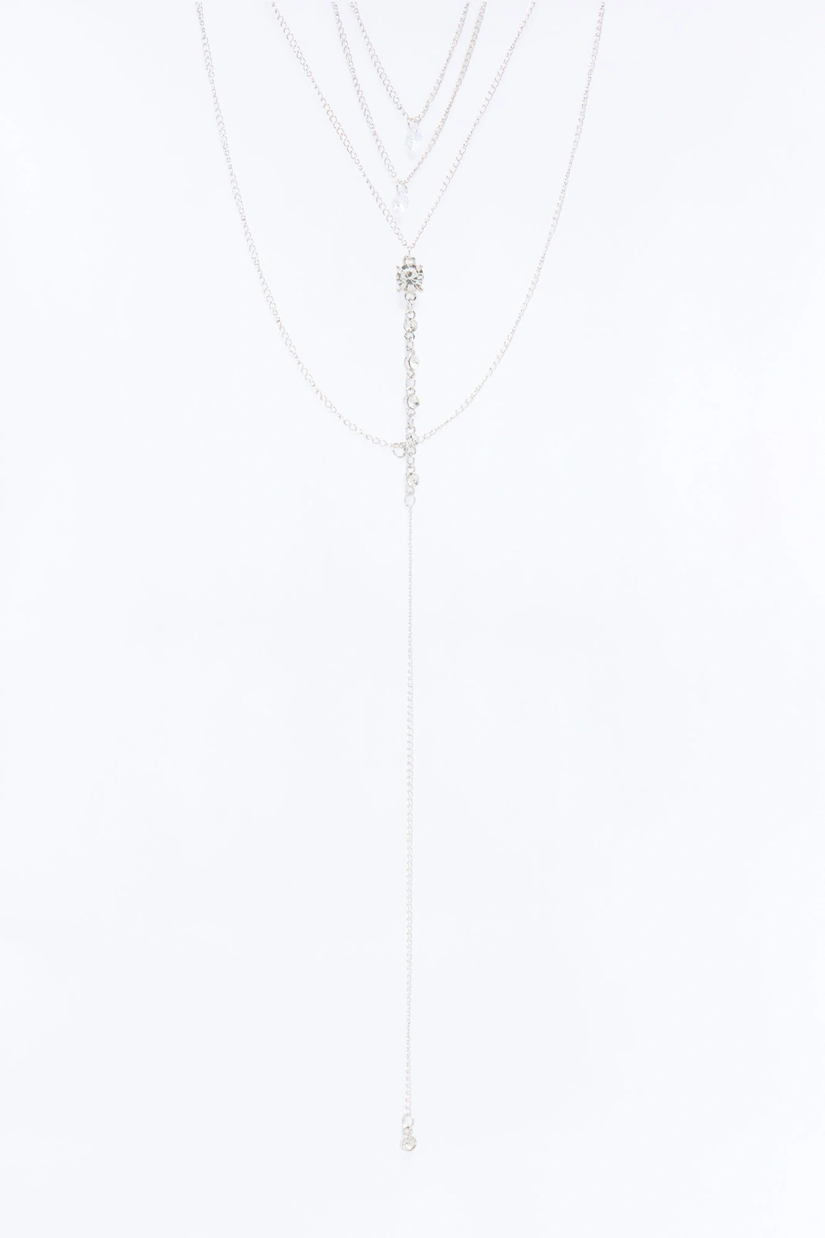 Here For A Good Time Layered Necklace - Silver — Prateado