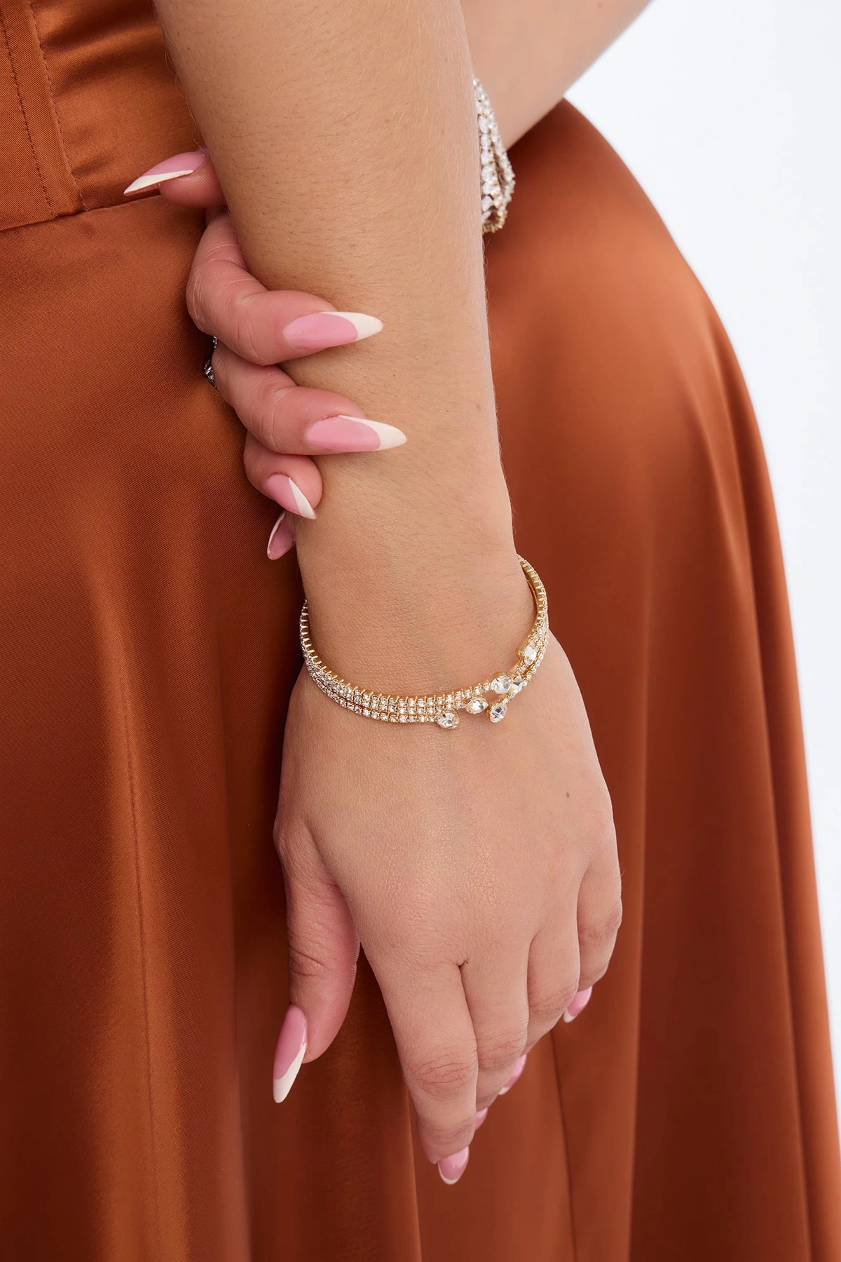 Valentina Rhinestone Bracelet - Gold — Dourado