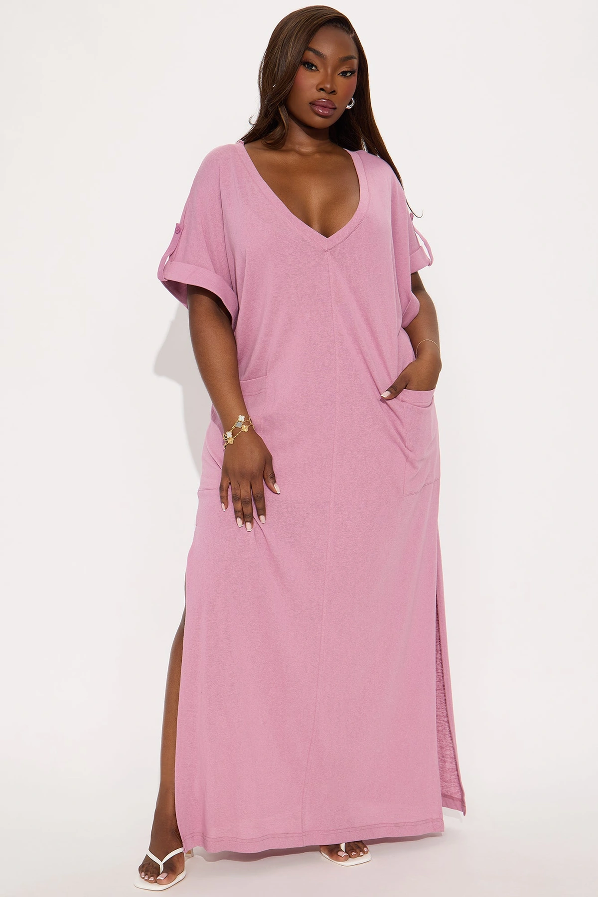 Unbothered 2 Piece Maxi Dress Set - Mauve — Malva