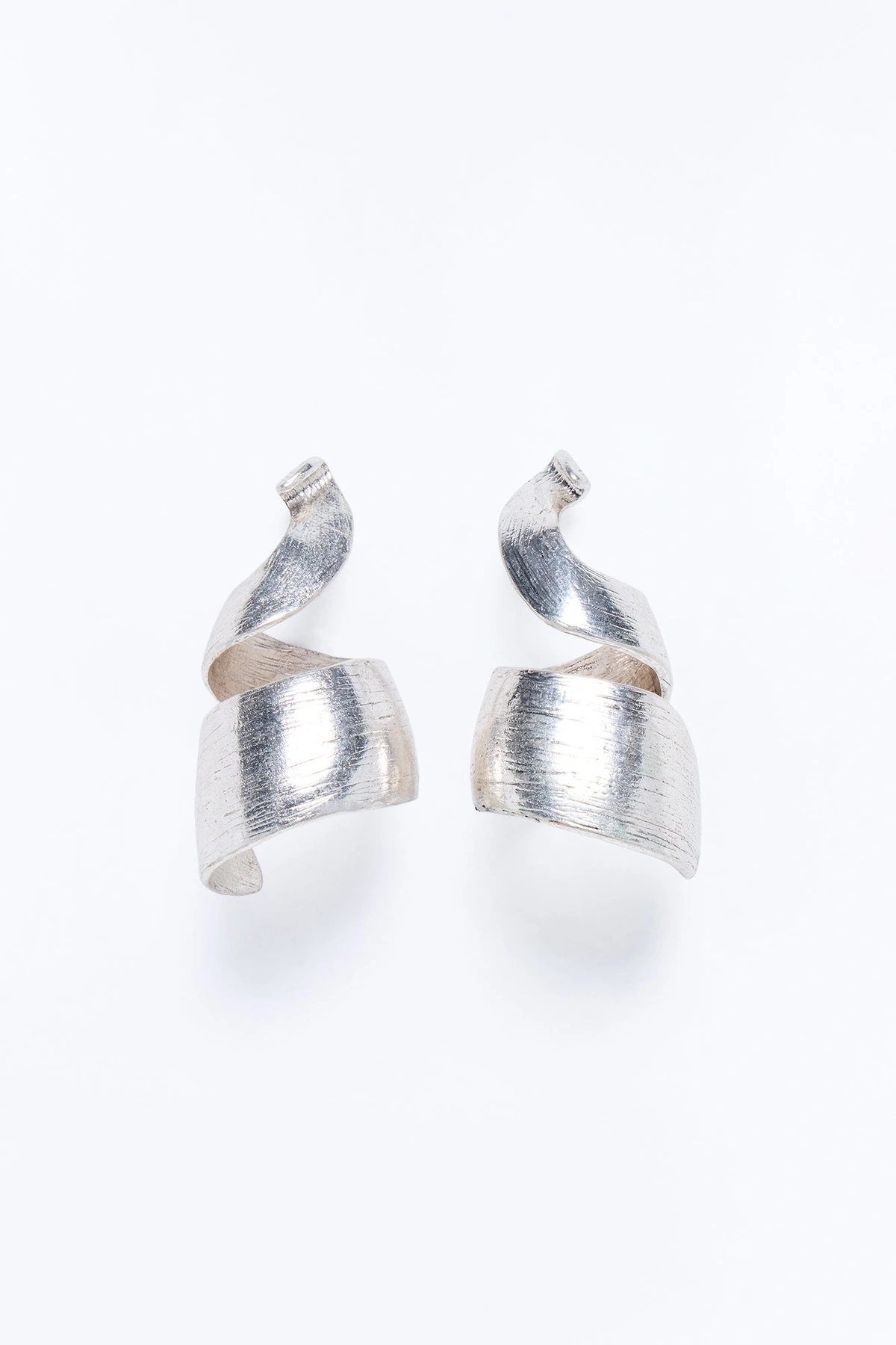 Spiral Drop Earrings - Silver — Prateado