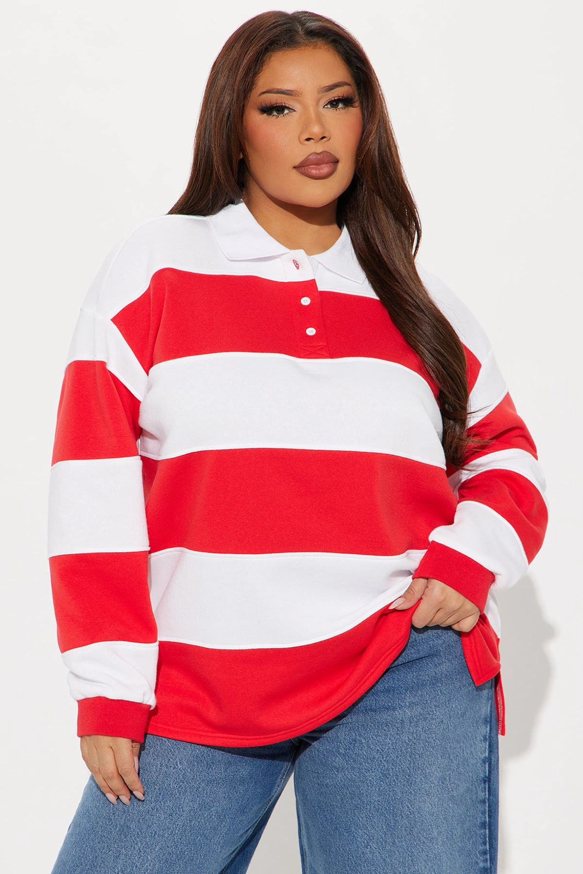 Katie Rugby Striped Polo - Red/combo — Vermelho/combinação