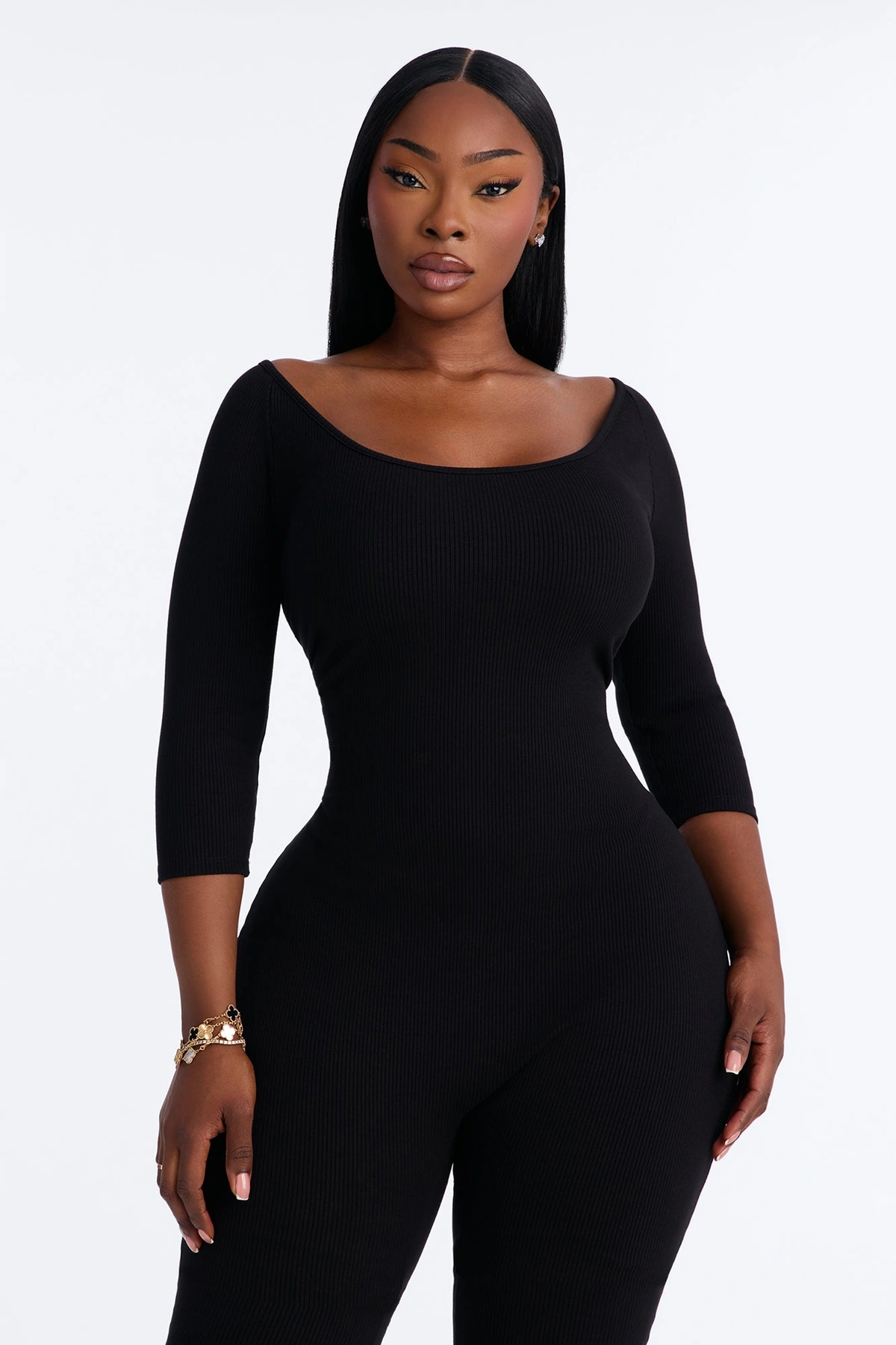 Jada Snatched Skinny Jumpsuit - Black — Preto