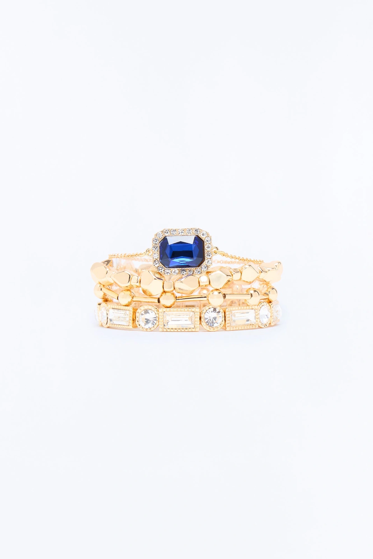 Mariana 4 Piece Bracelet Set - Gold/Blue — Dourado/Azul