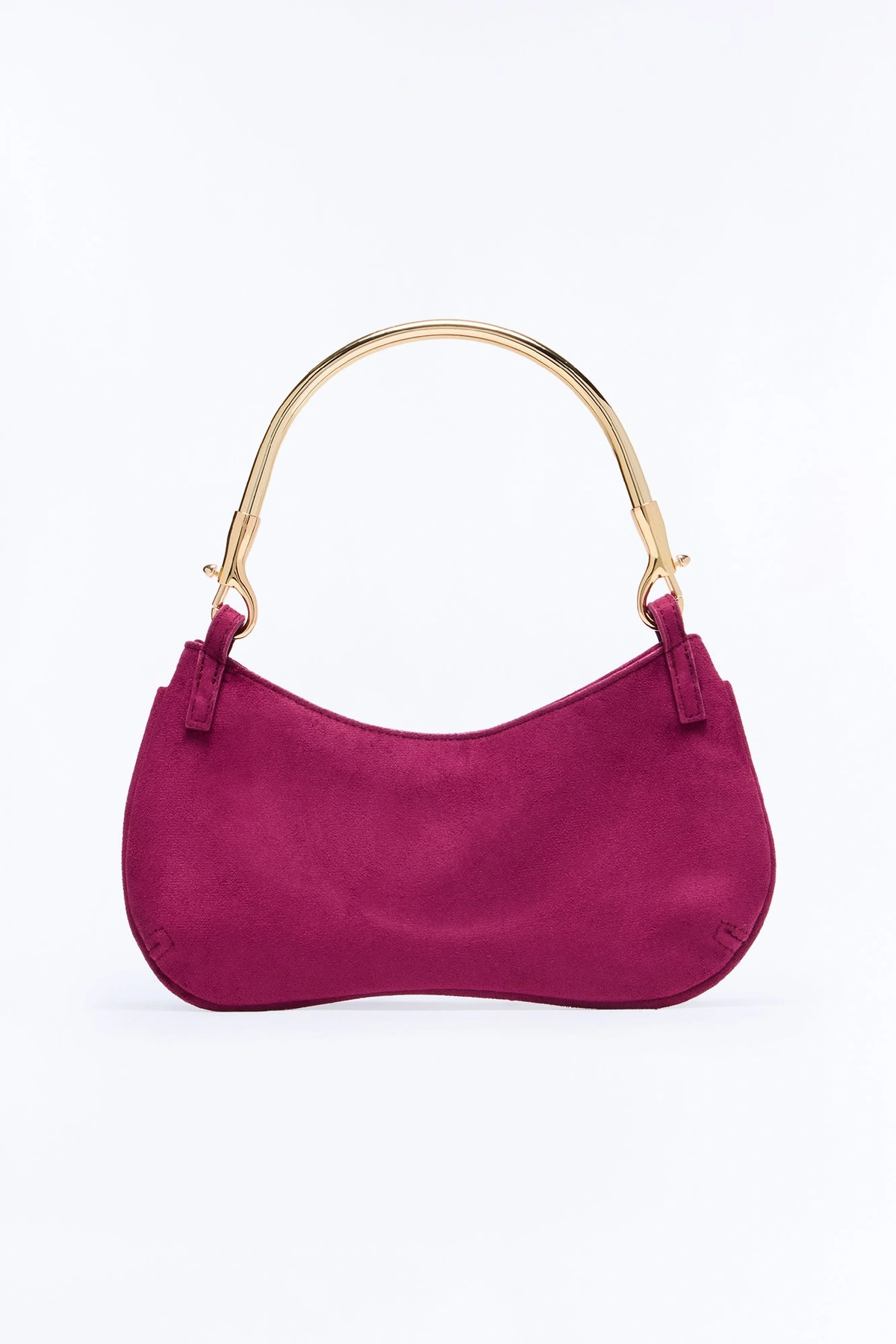 Modern Art Faux Suede Handbag - Burgundy — Bordô