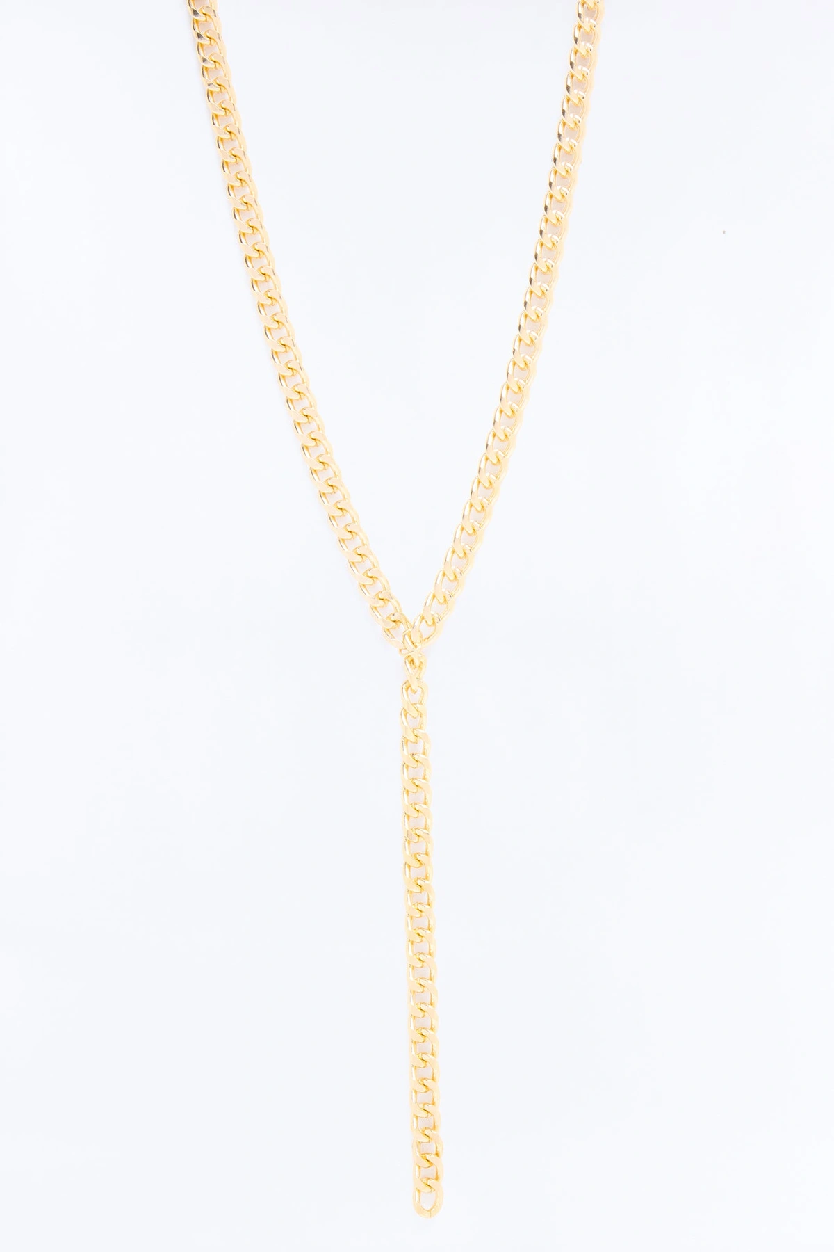 Downtown Chain Lariat Necklace - Gold — Dourado