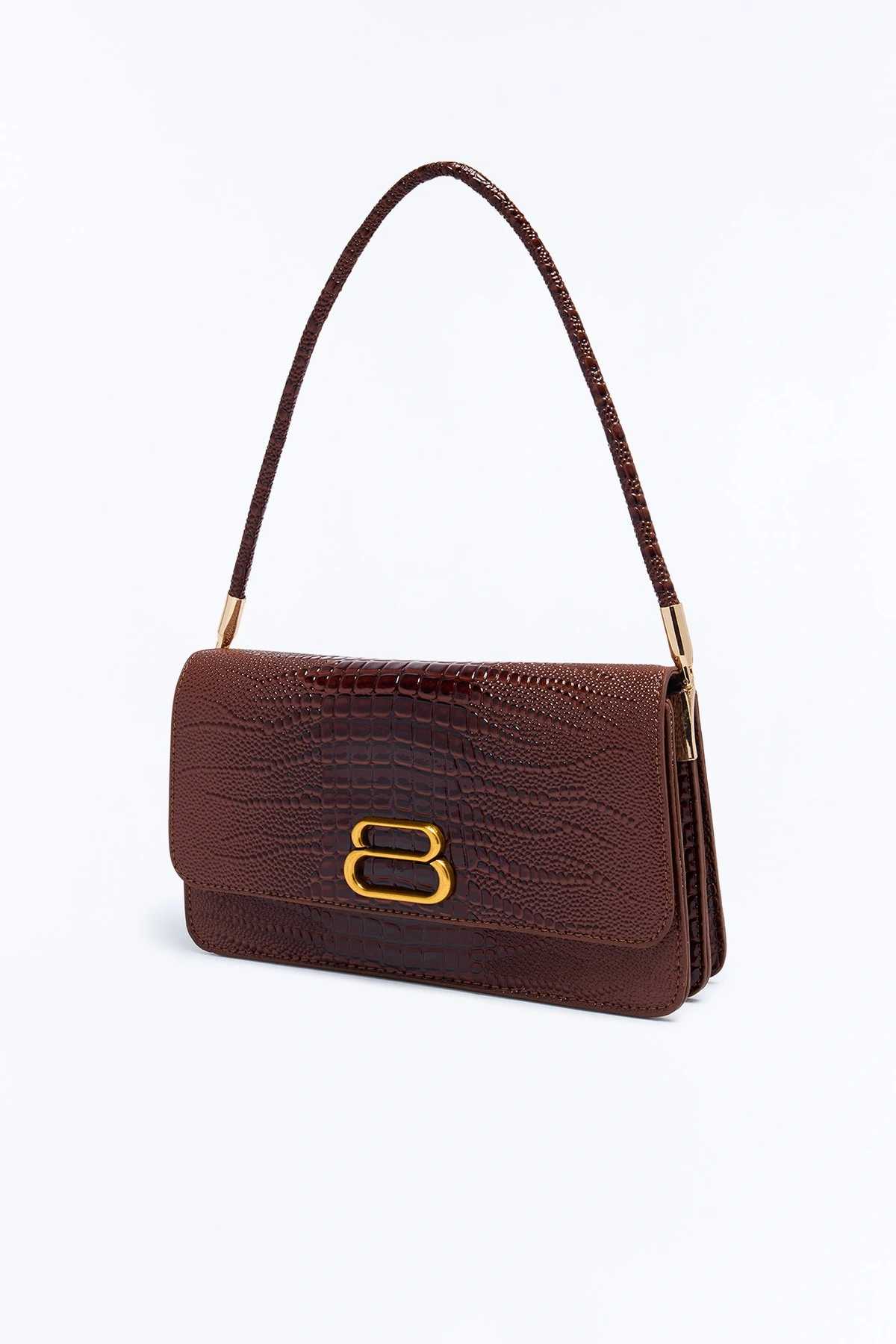 Croc Chic Handbag - Chocolate — Chocolate