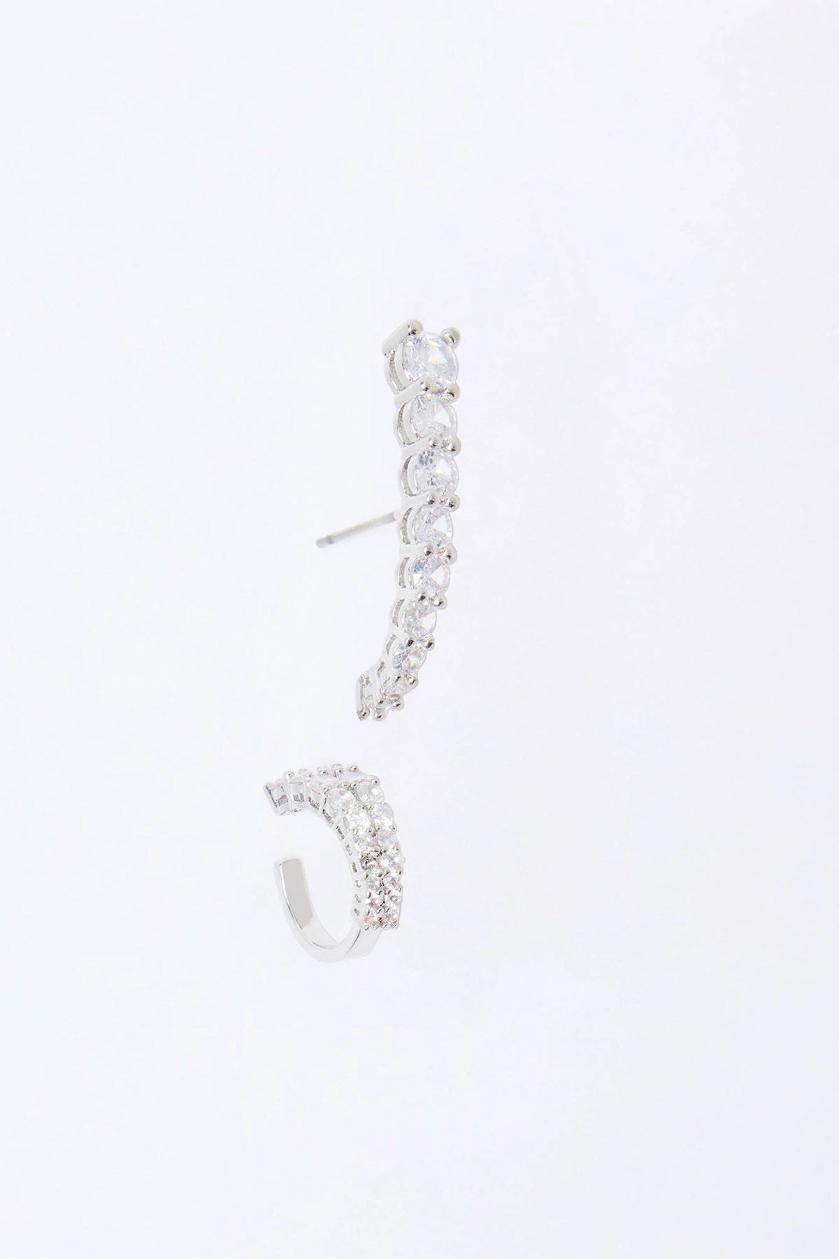Caught Your Eye 2 Piece Ear Cuff Set - Silver — Prateado