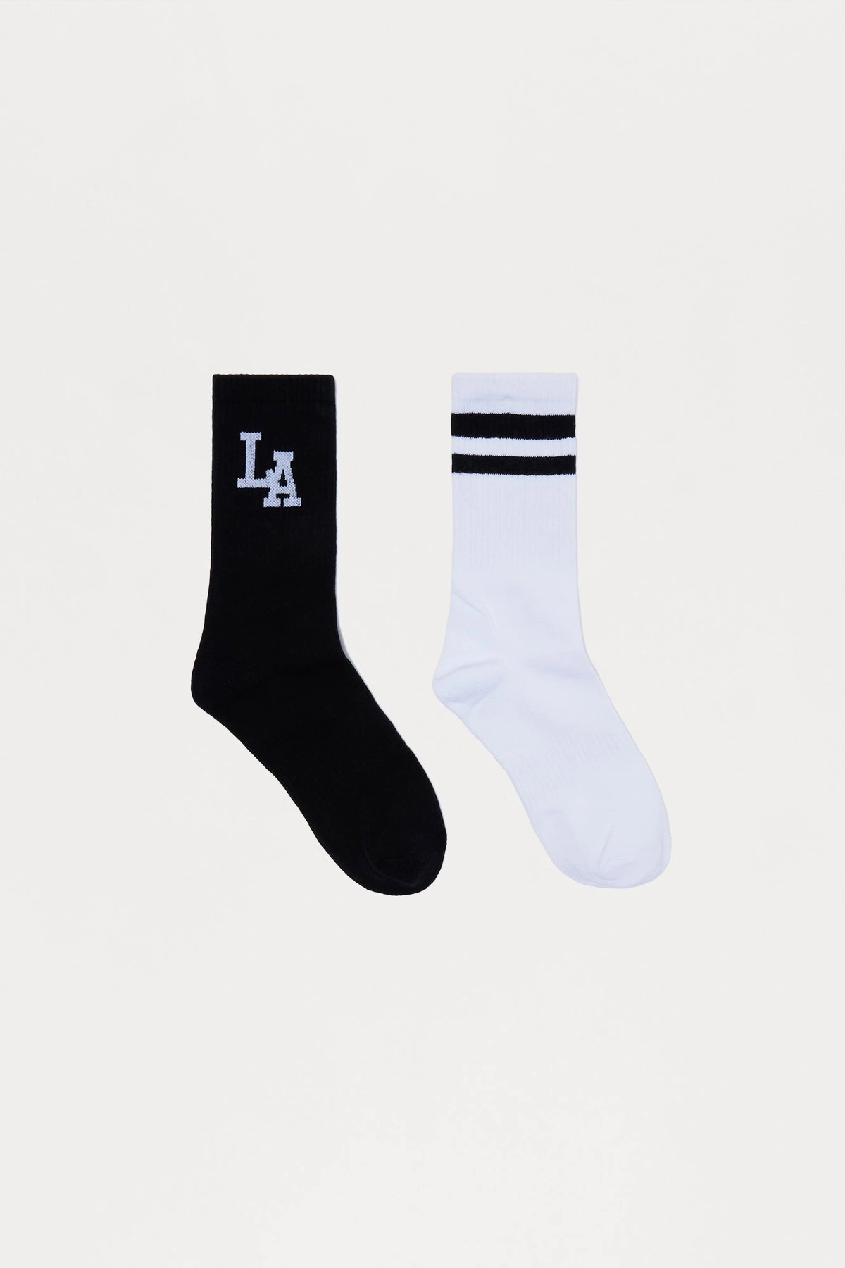 LA City Socks - Black/White — Preto/Branco