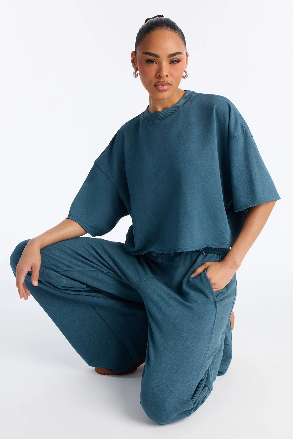 Strollin' Around Pant Set - Teal — Verde-petróleo