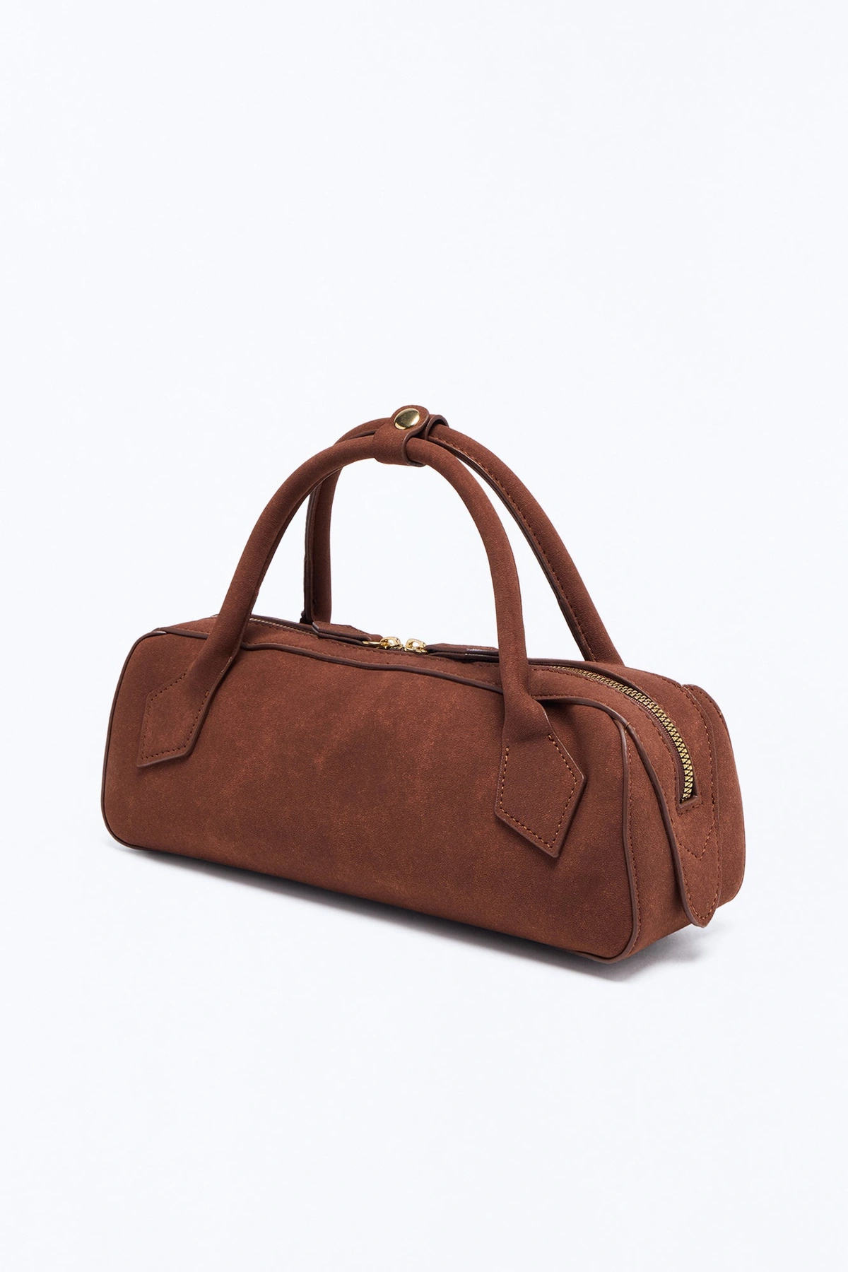 Your Most Wanted Faux Suede Satchel Handbag - Brown — Castanho