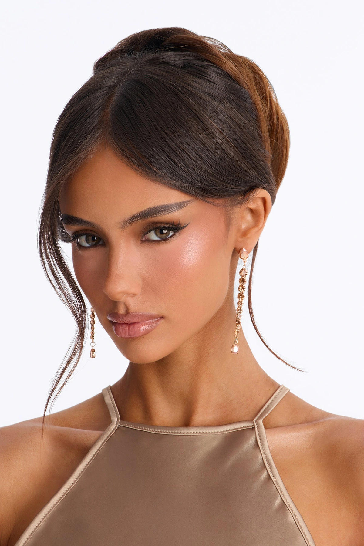 Lucky To Have Me Linear Earrings - Champagne — Champagne
