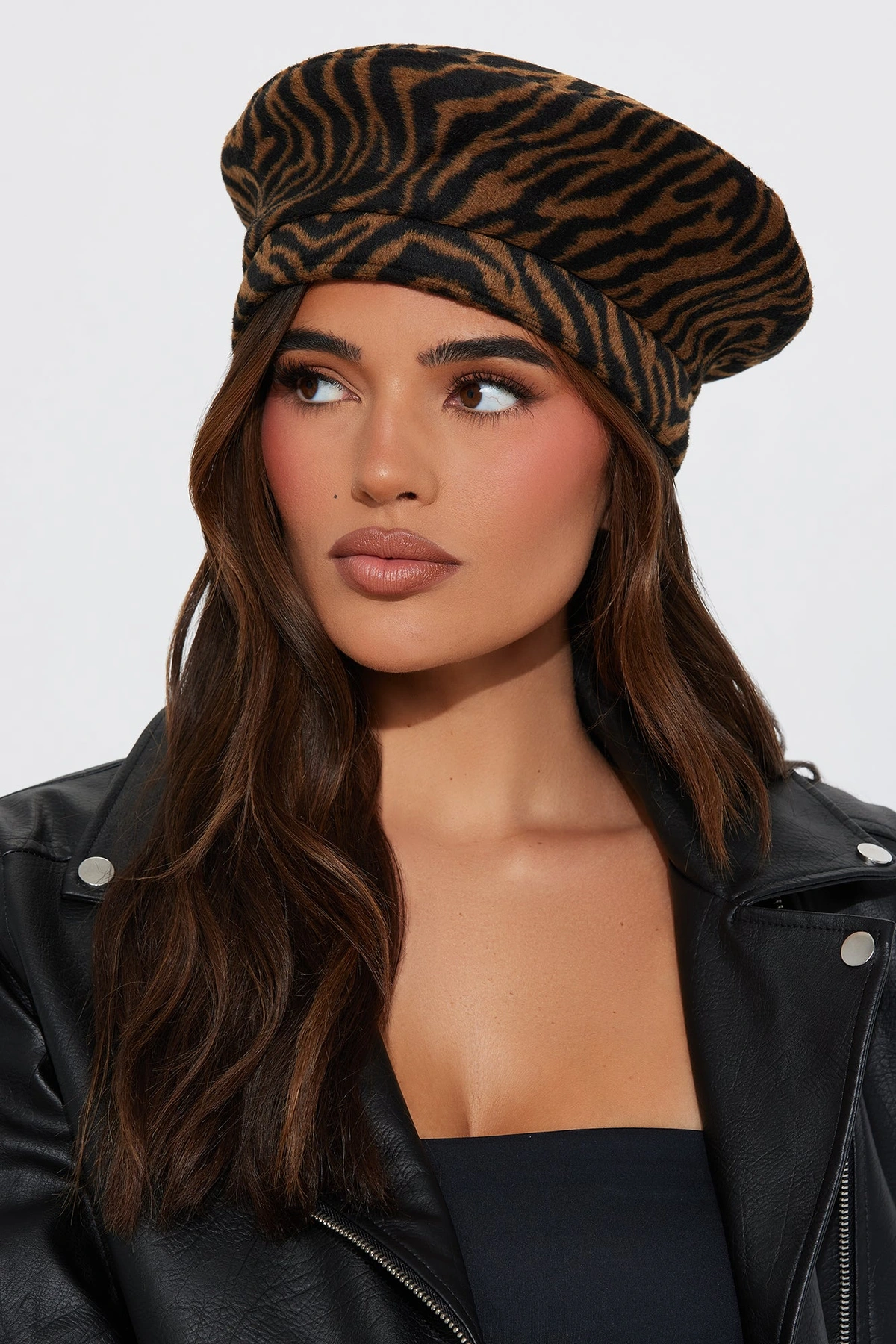 Mob Wife Energy Beret - Brown/combo — Castanho/combinação